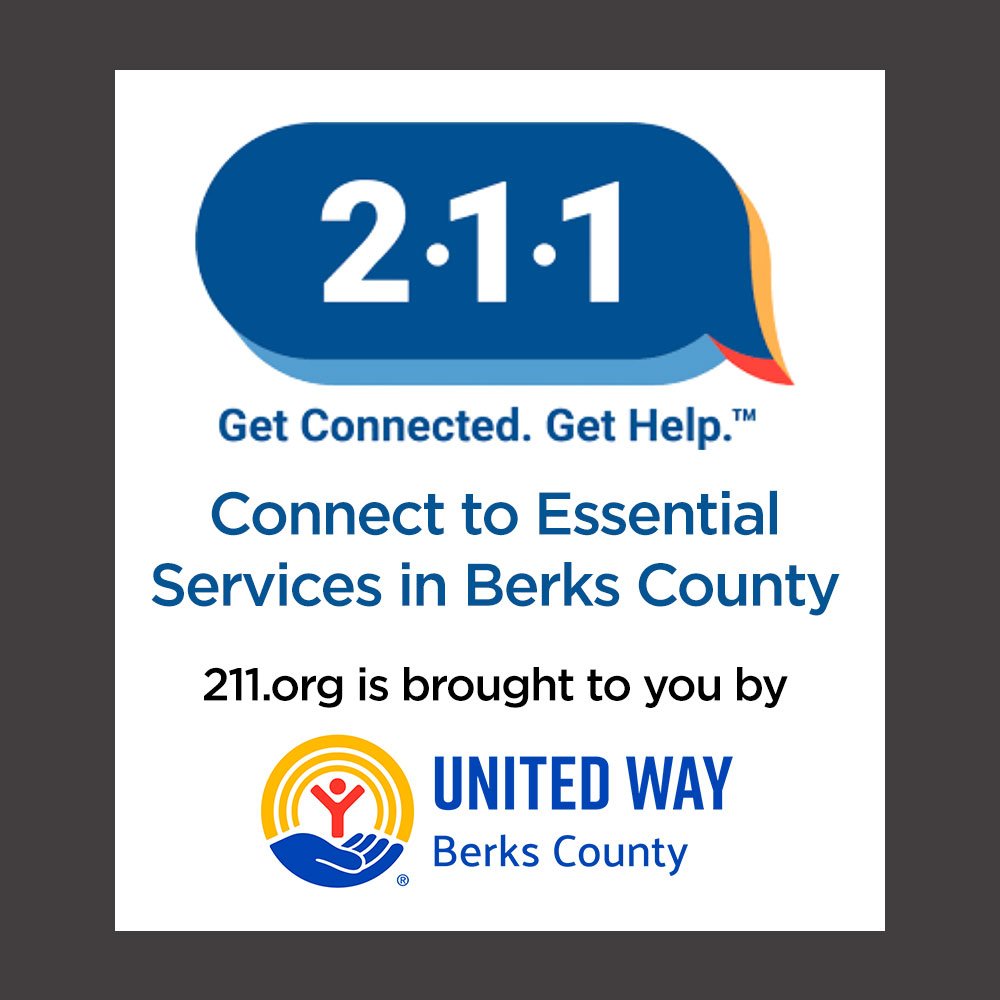  211 - Essential Services  
211.org is brought to you by 
 United Way of Berks County 