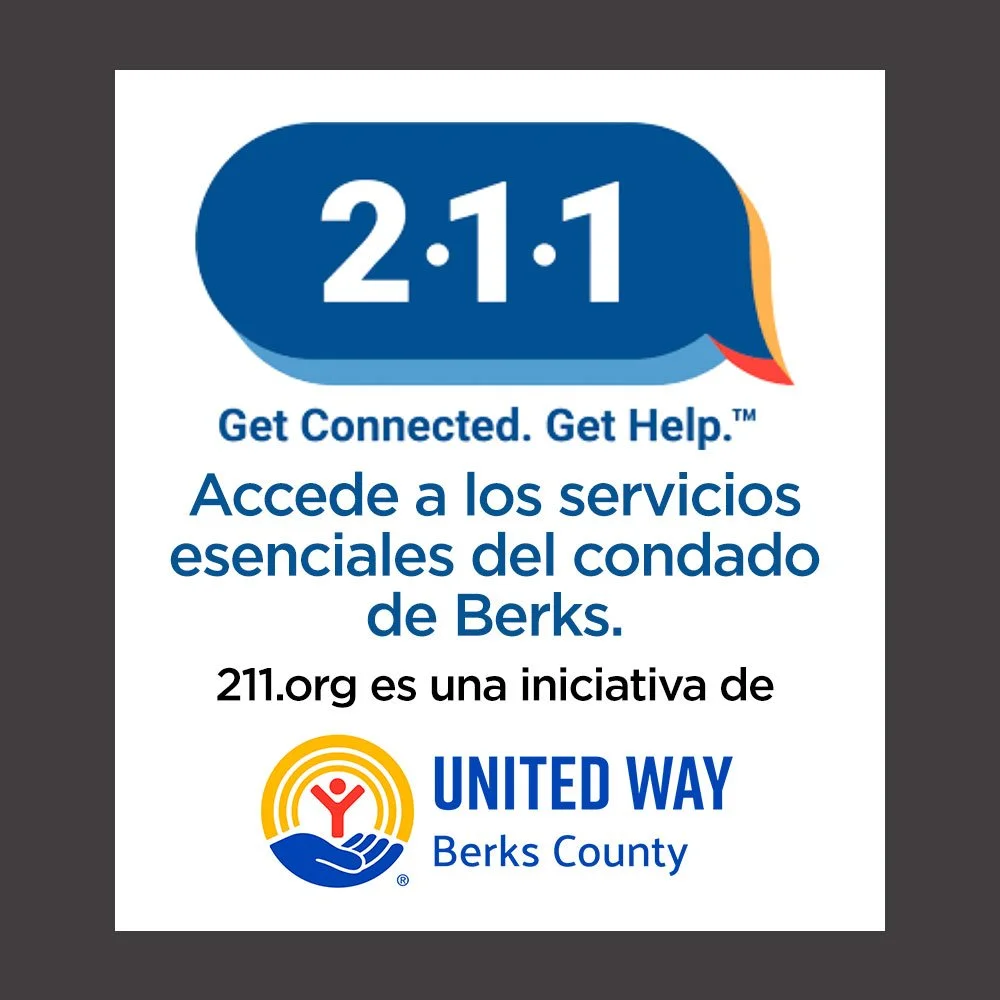  211 - servicios esenciales  
211.org es una iniciativa de 
 United Way of Berks County 