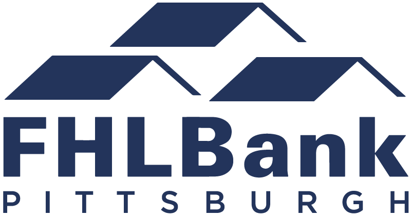 FHLBank Pittsburgh logo with stylized roof design.