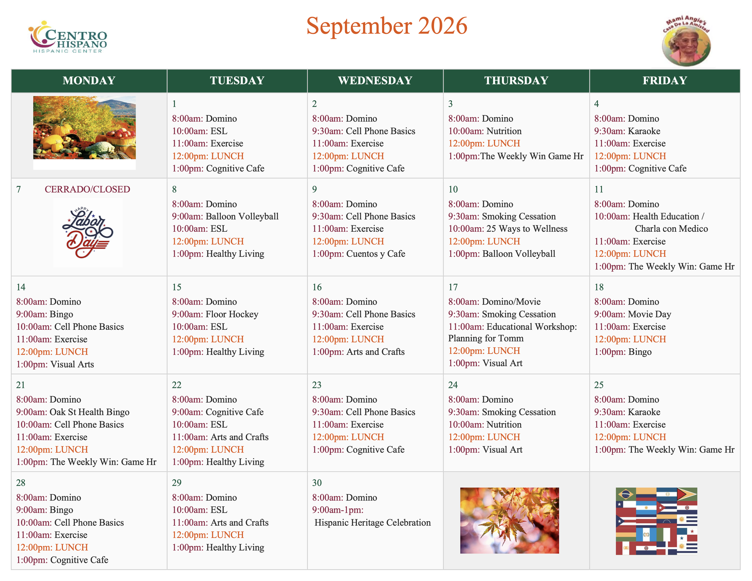Centro Sept 2026 Calendar.