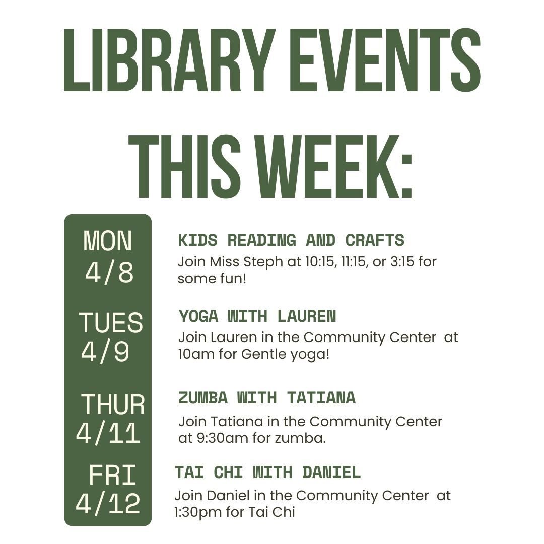 This week's events! Don't forget the Sea Bright Farmer's Market every Wednesday in the Community Center!