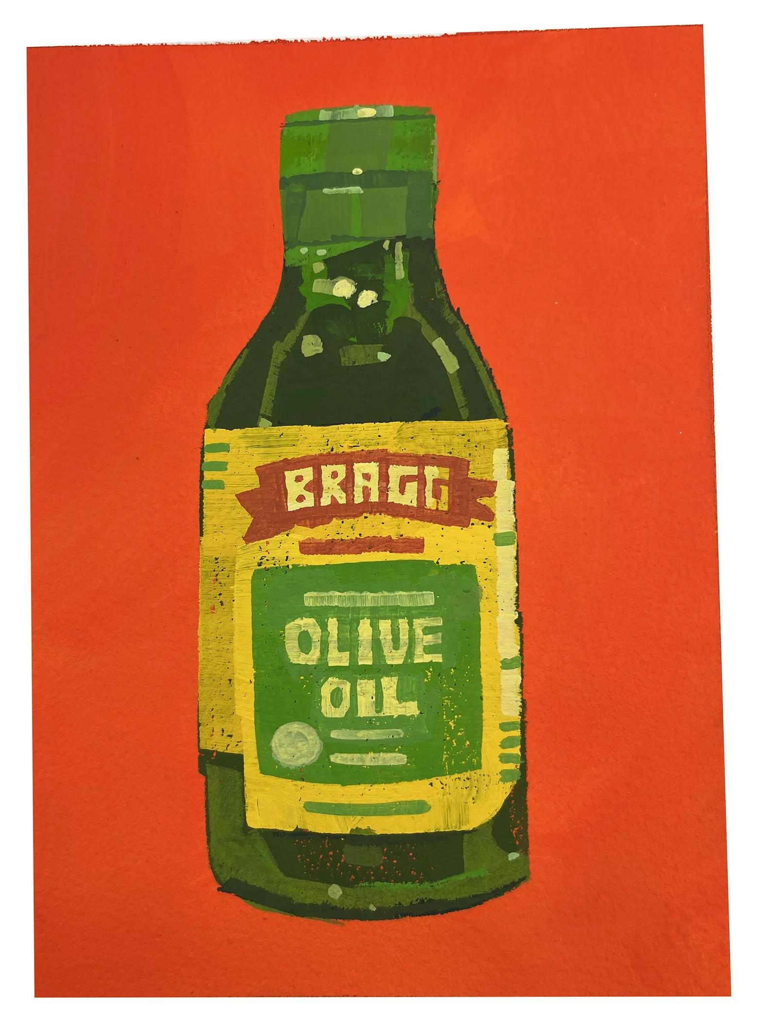 Bragg Olive Oil, 2025, gouache on paper