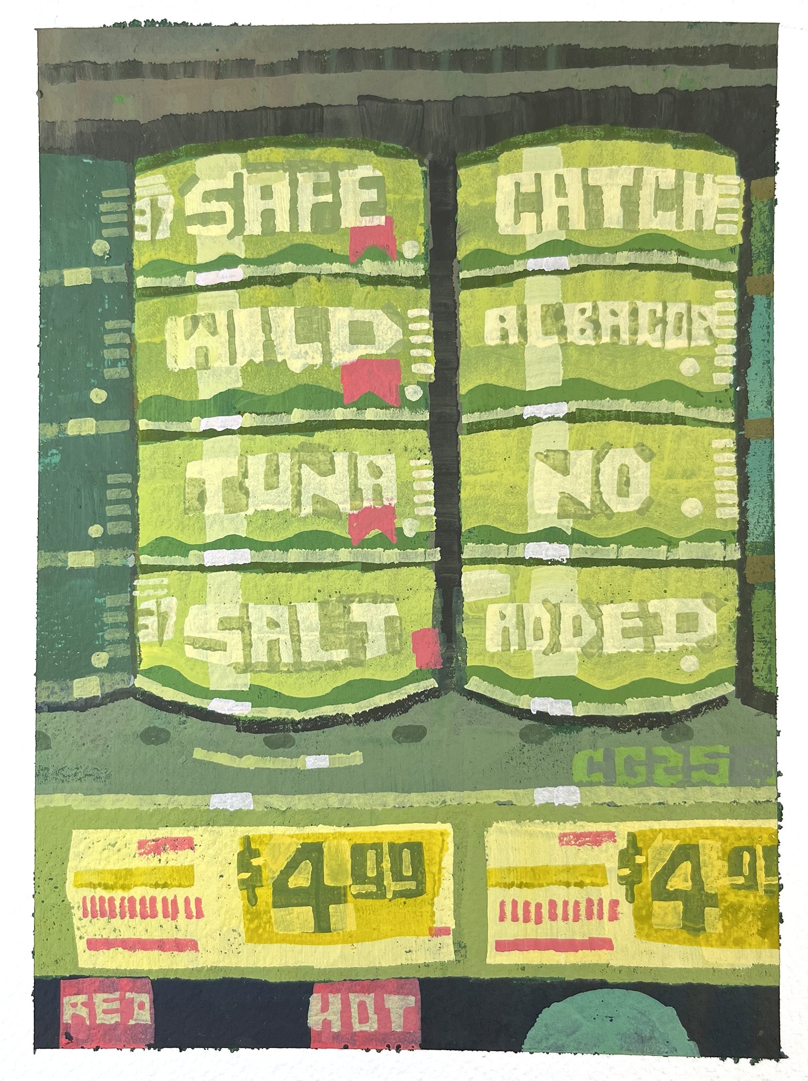 Albacore Tuna, 2025, gouache on paper