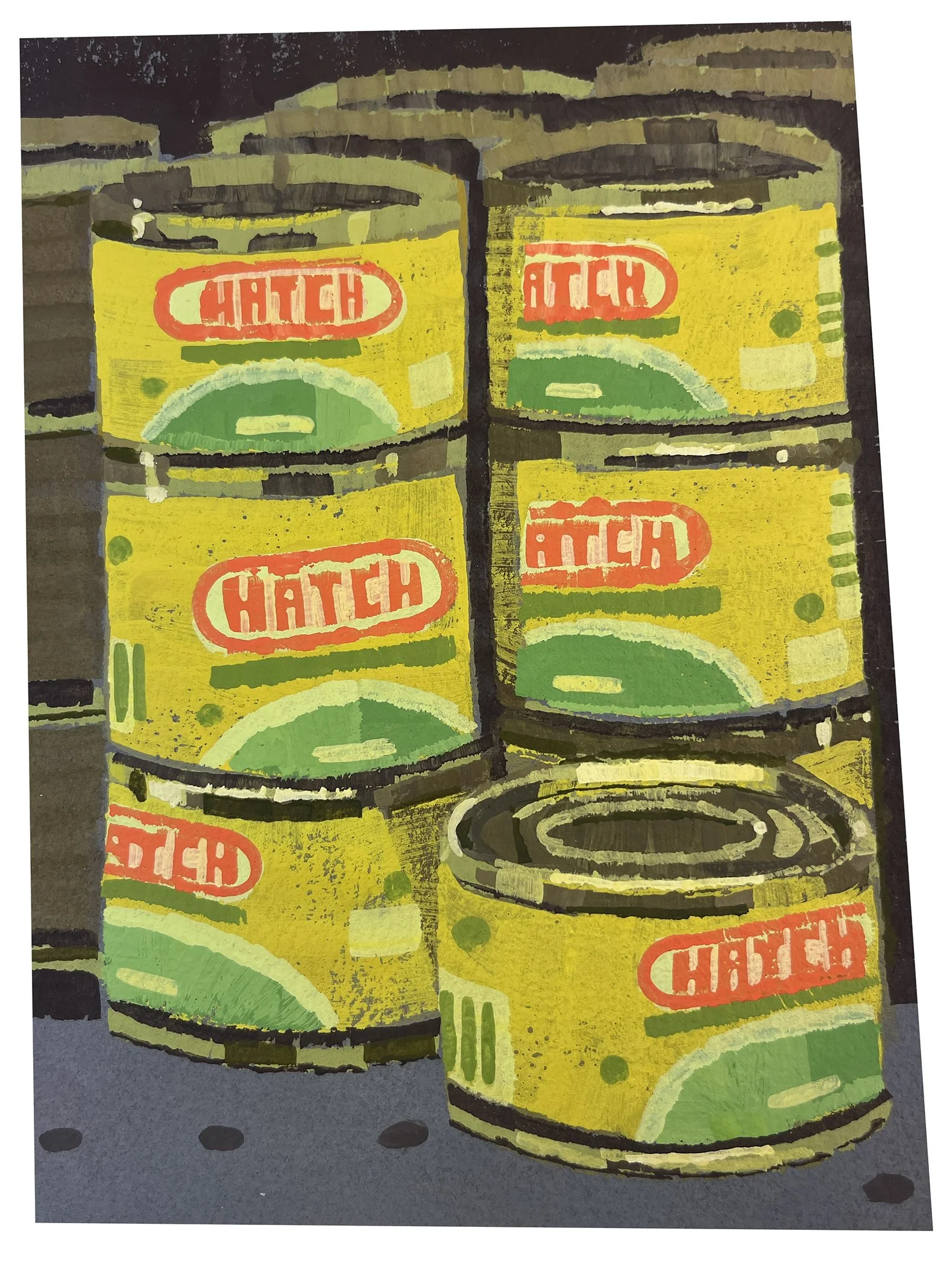 Hatch, 2025, gouache on paper