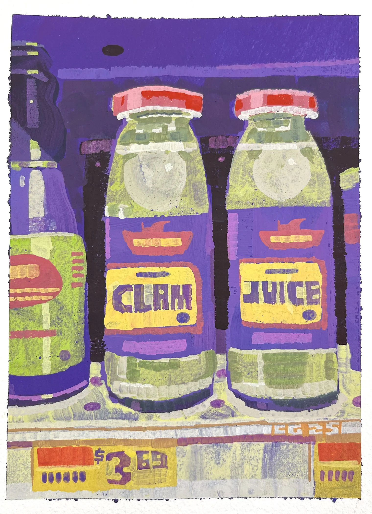 Clam Juice, 2025, gouache on paper