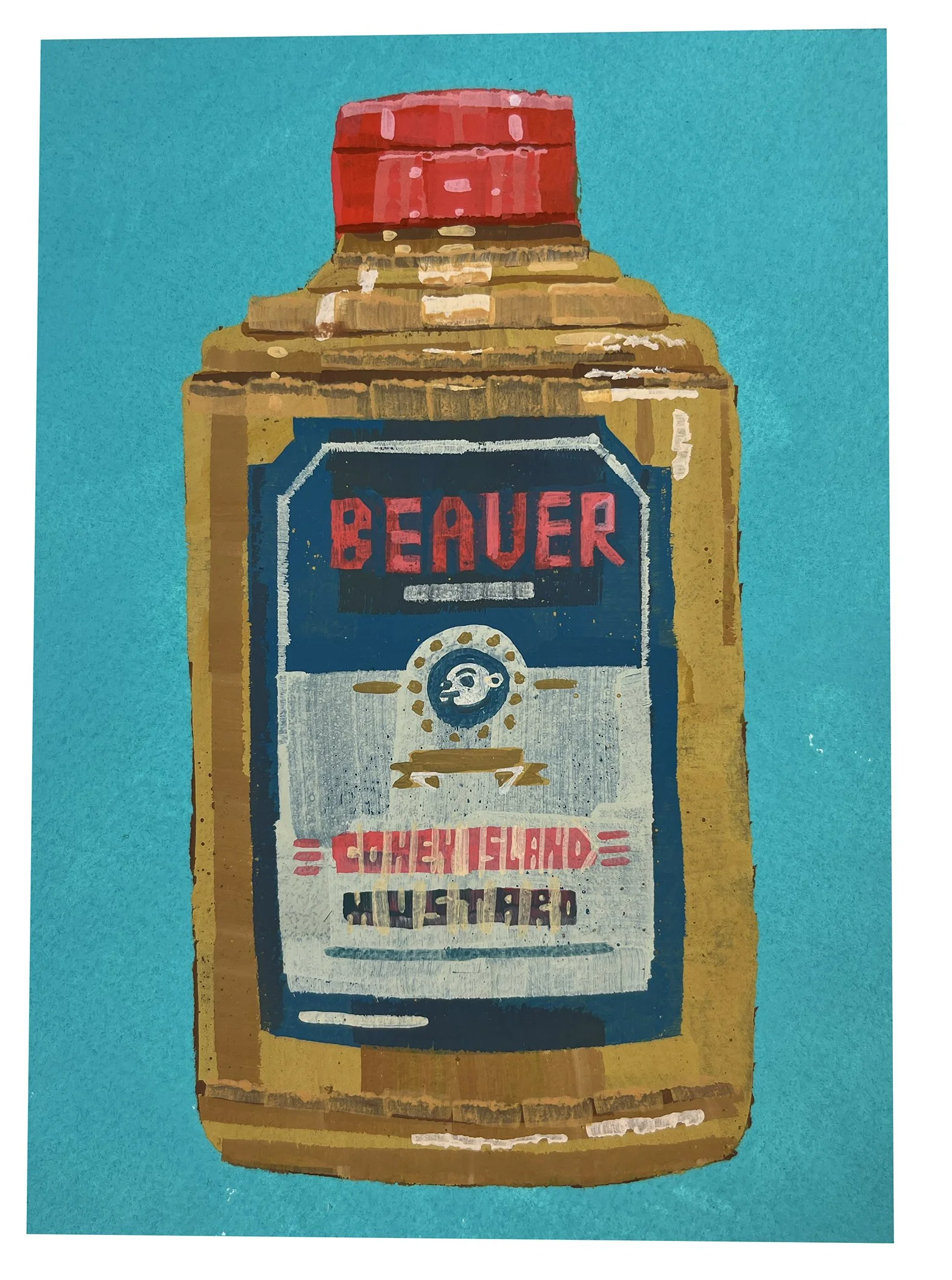 Beaver Mustard, 2025, gouache on paper