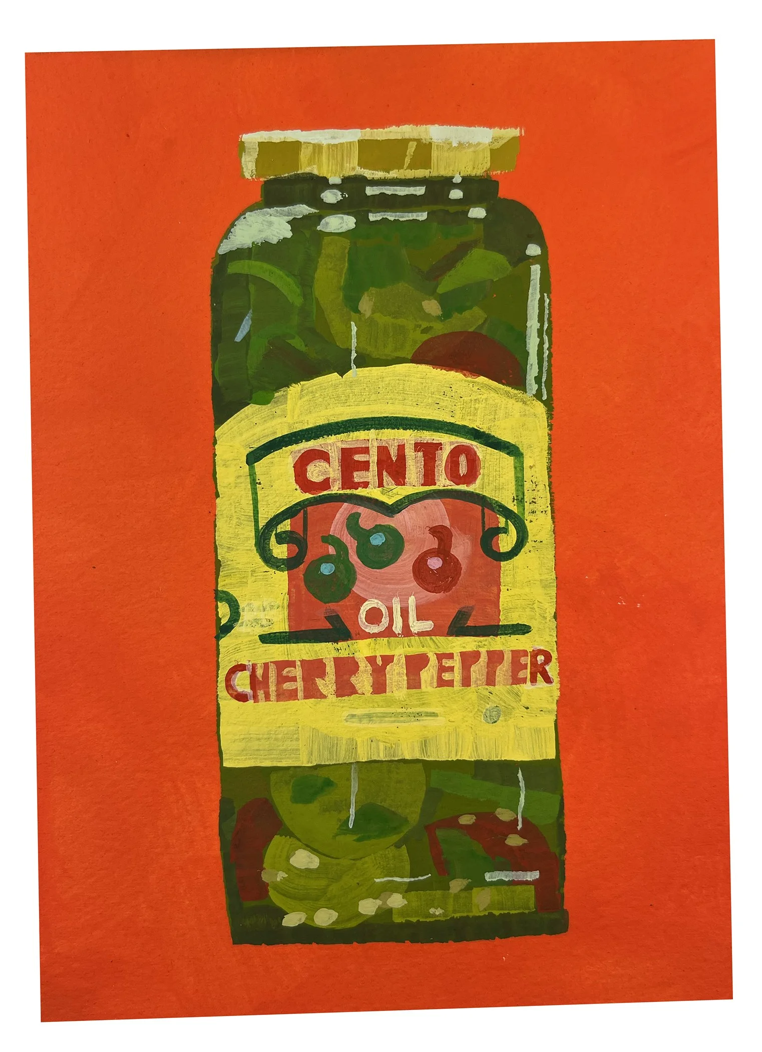 Cento Cherry, 2025, gouache on paper
