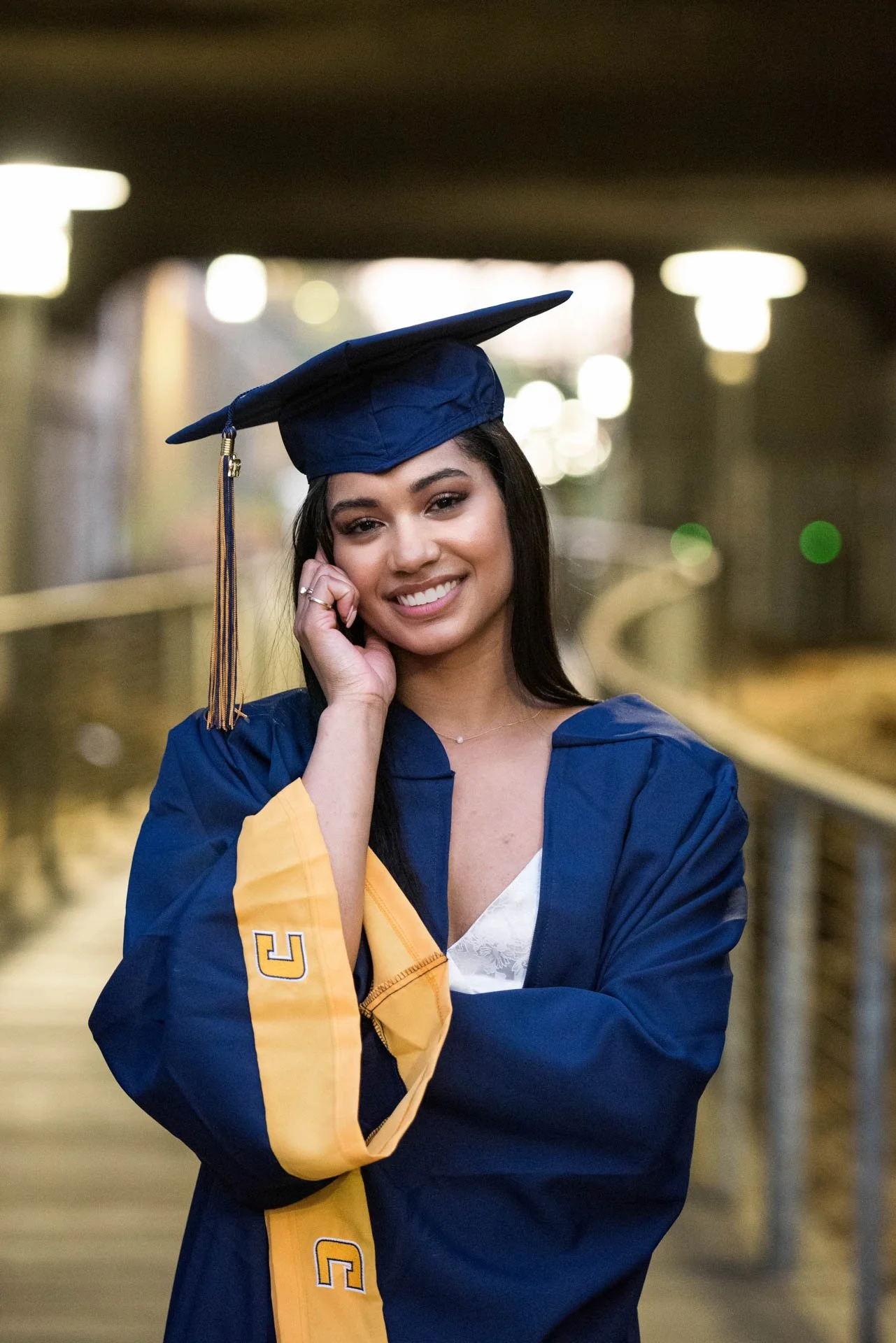 College graduation cap and gown portrait in Birmingham Alabama, Darling Dear Photo