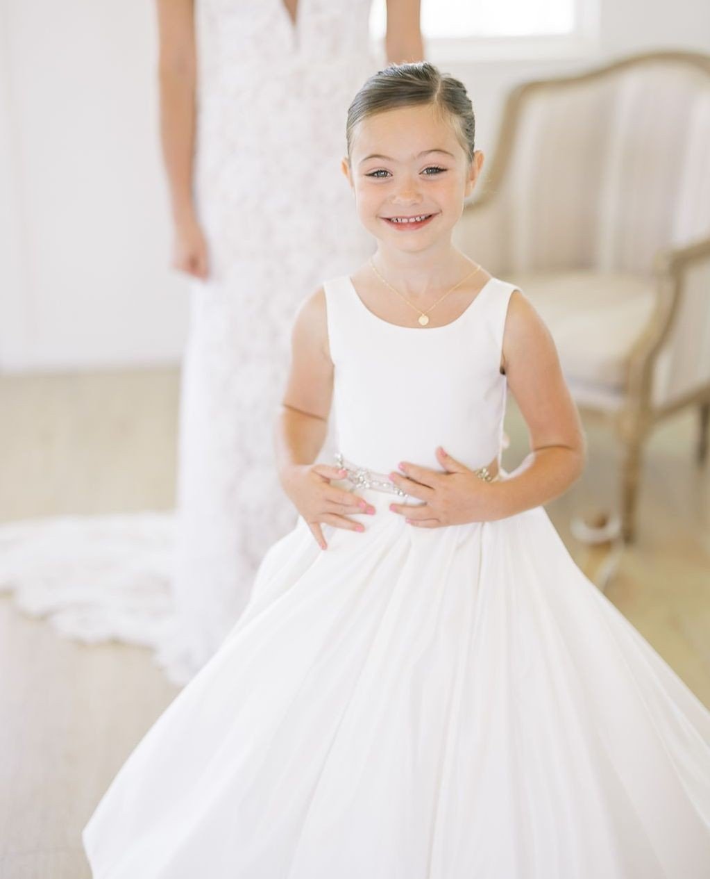 Looking for a way to make your flower girl feel extra special and included on your big day?⁠
⁠
Check out our Flower Girl Glam Service which includes a simple hairstyle and a touch of makeup&mdash;eyeshadow, blush, mascara, and lip gloss&mdash; and wi