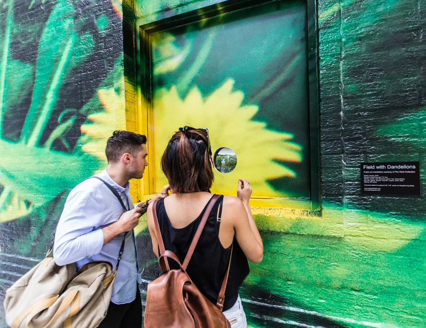 Mural Installation with Field with Dandelions, 2016