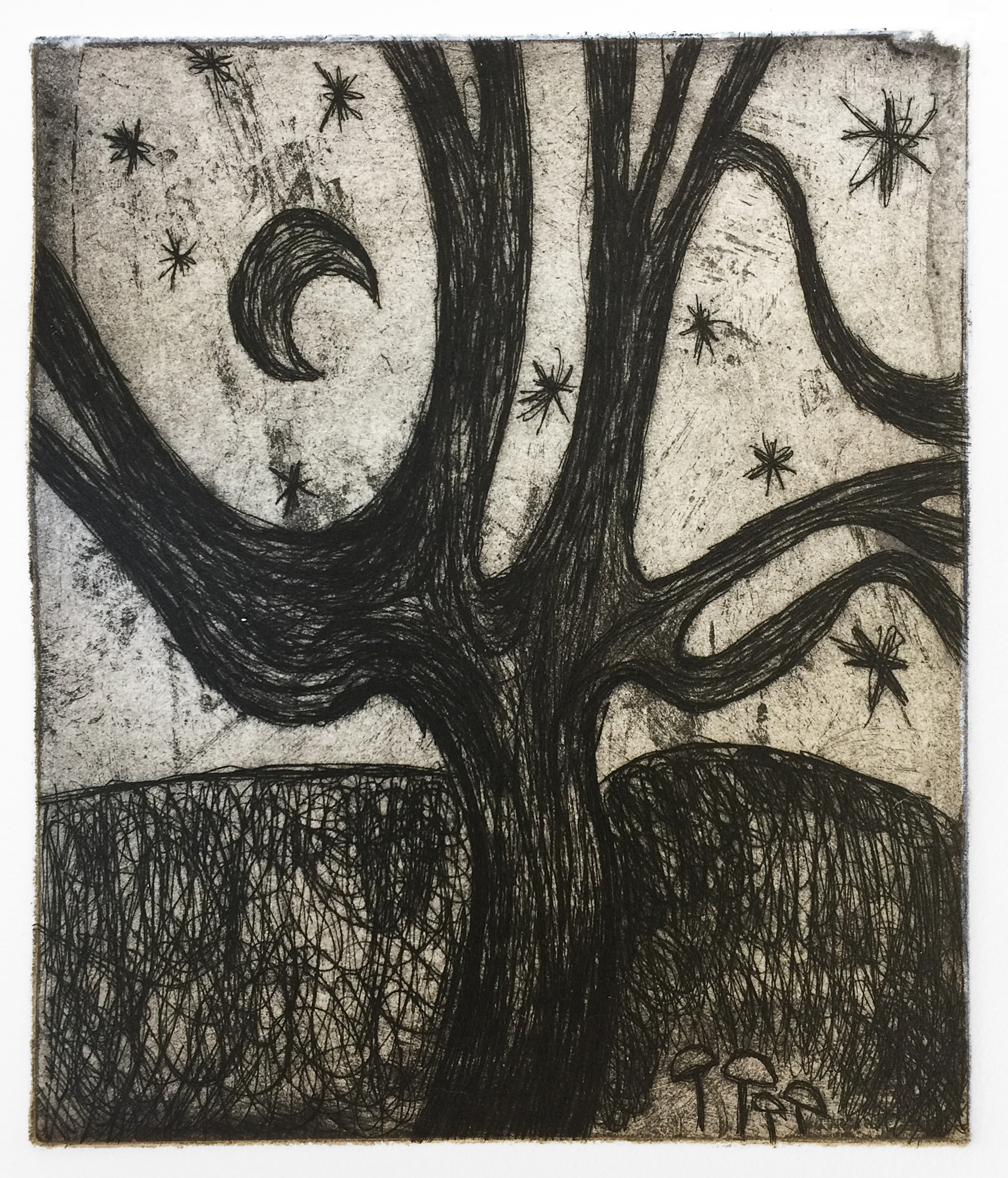 Tree with Moon (Nocturnes), 2019