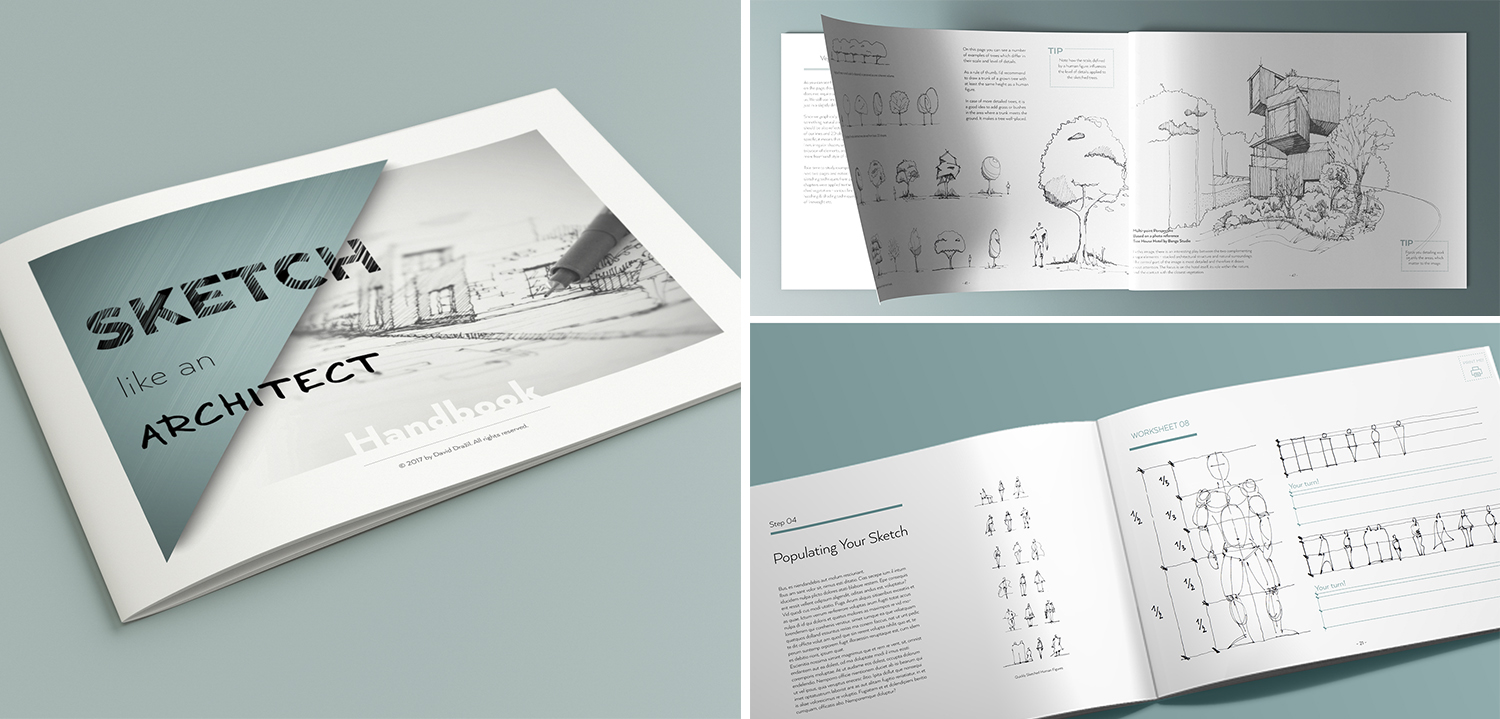 Set Of Hand Drawn Architect Shrubs Sketch