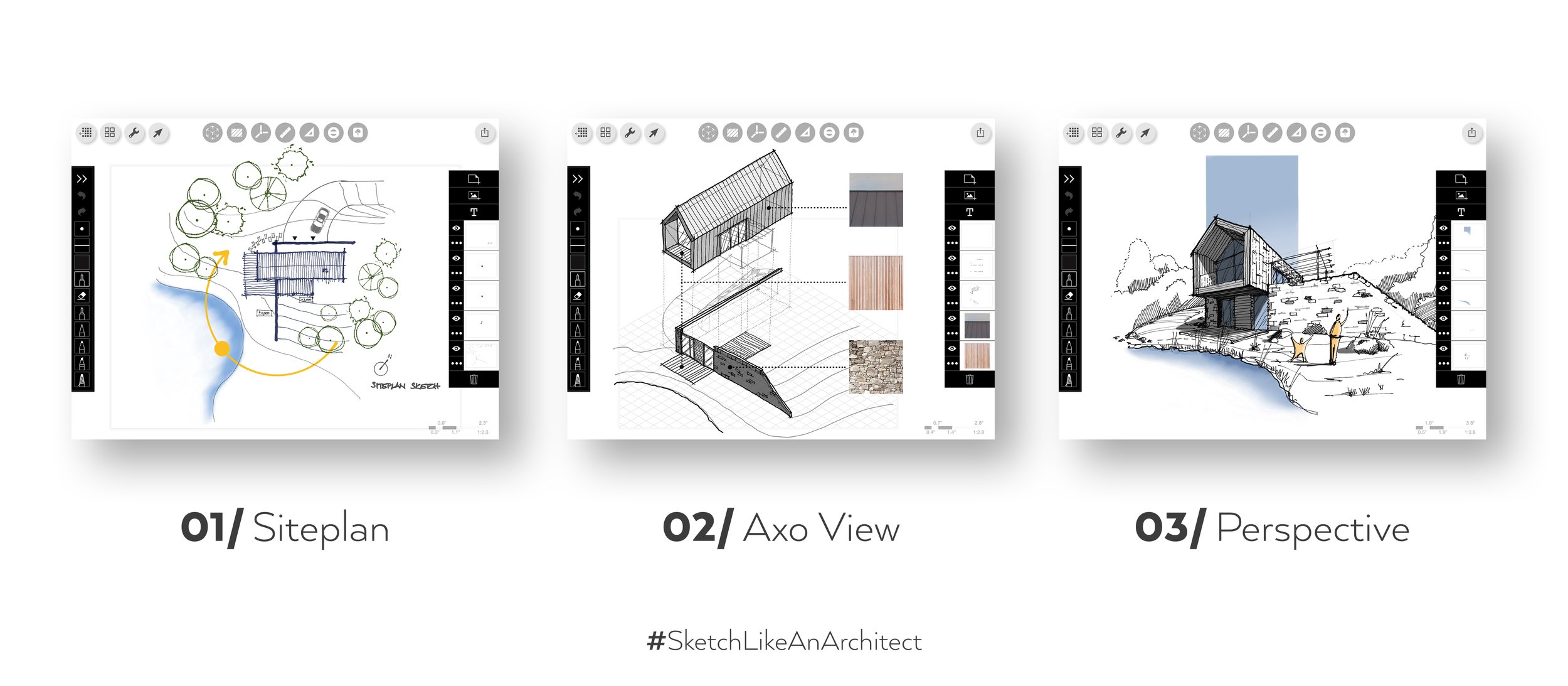 House building architecture concept sketch 3d Stock Vector | Adobe Stock