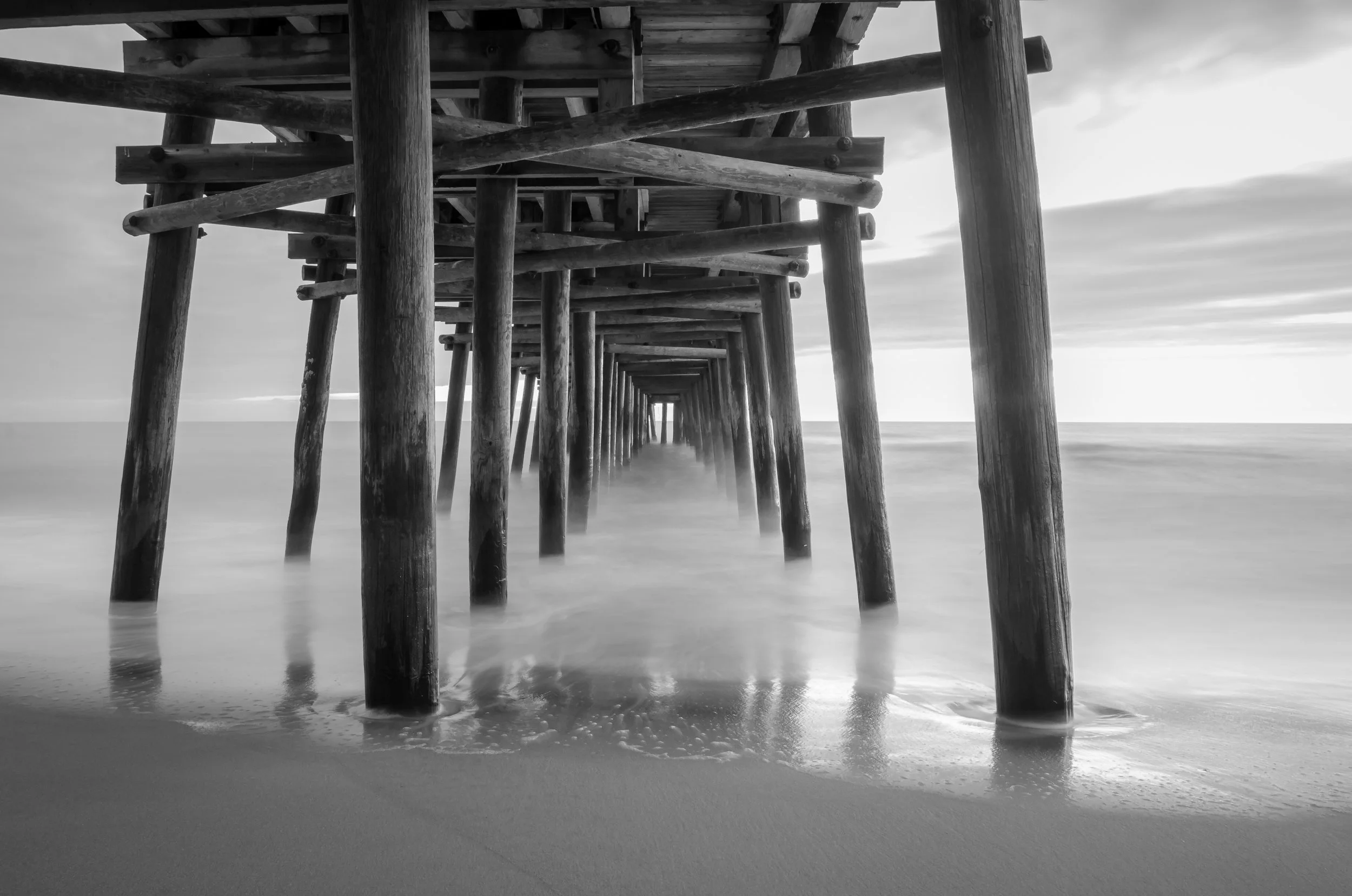 Sandbridge Pier in Black and White