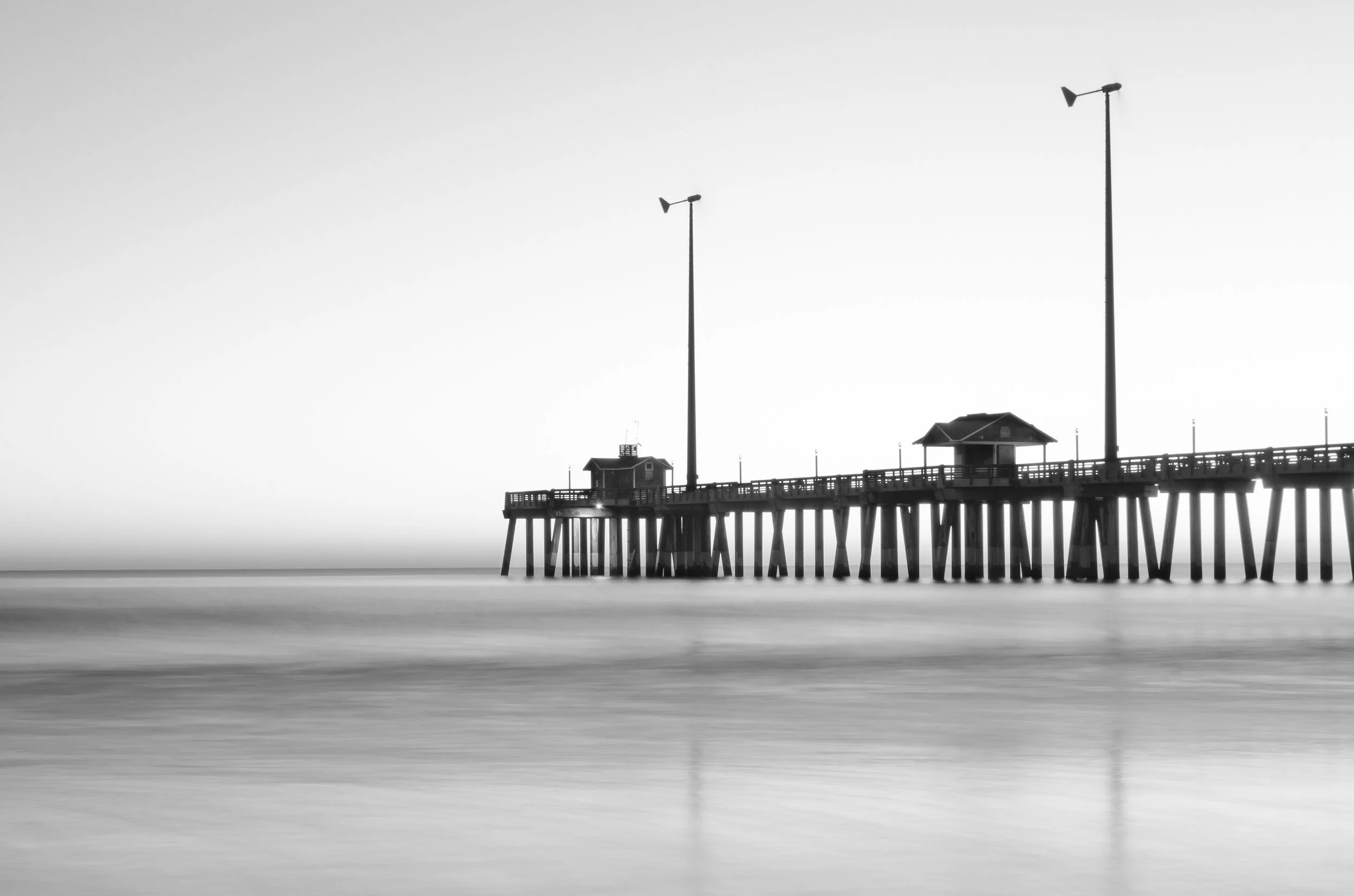 Jennette's Pier in Black and White