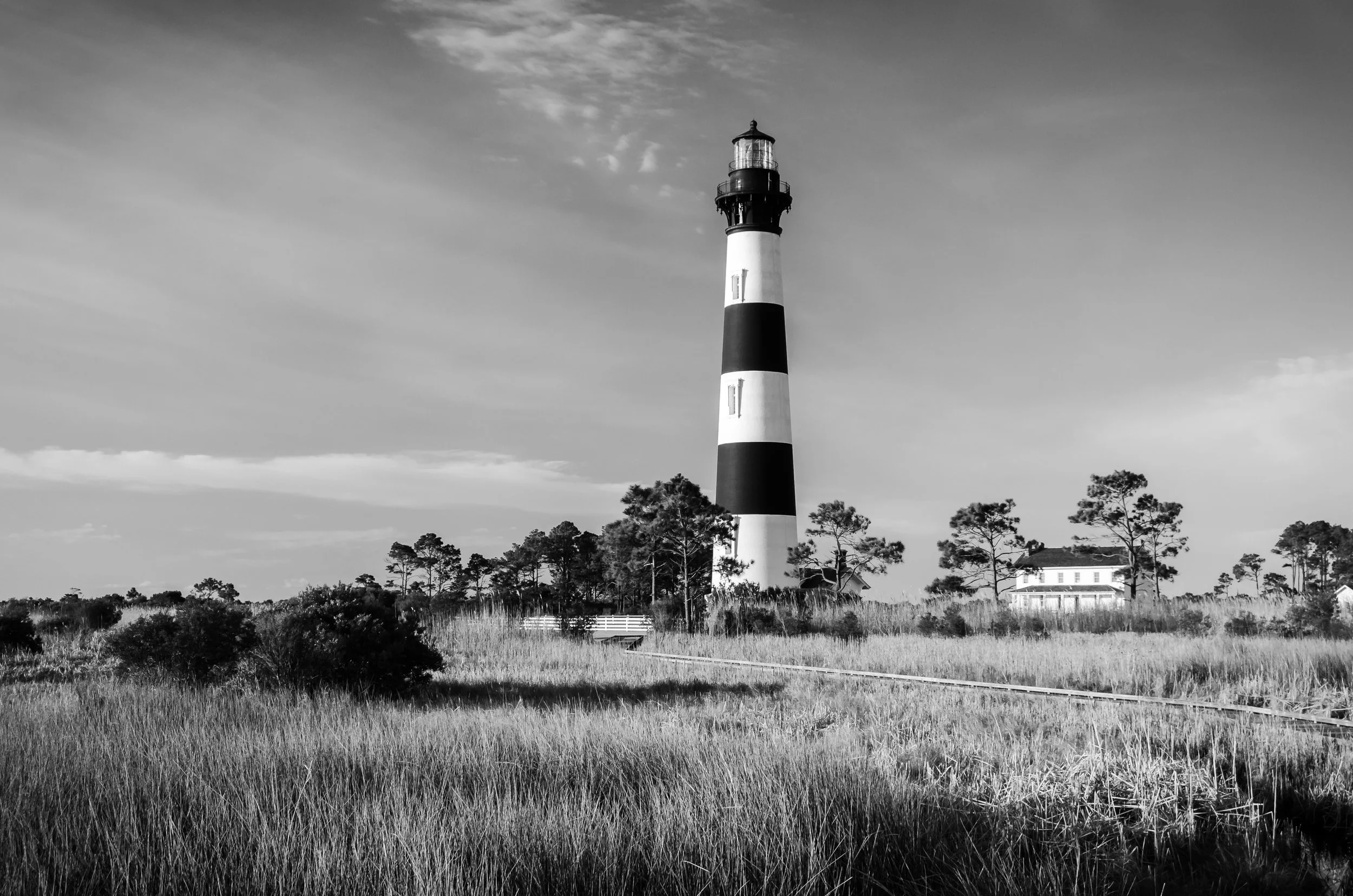 Bodie Island Light - Black and White