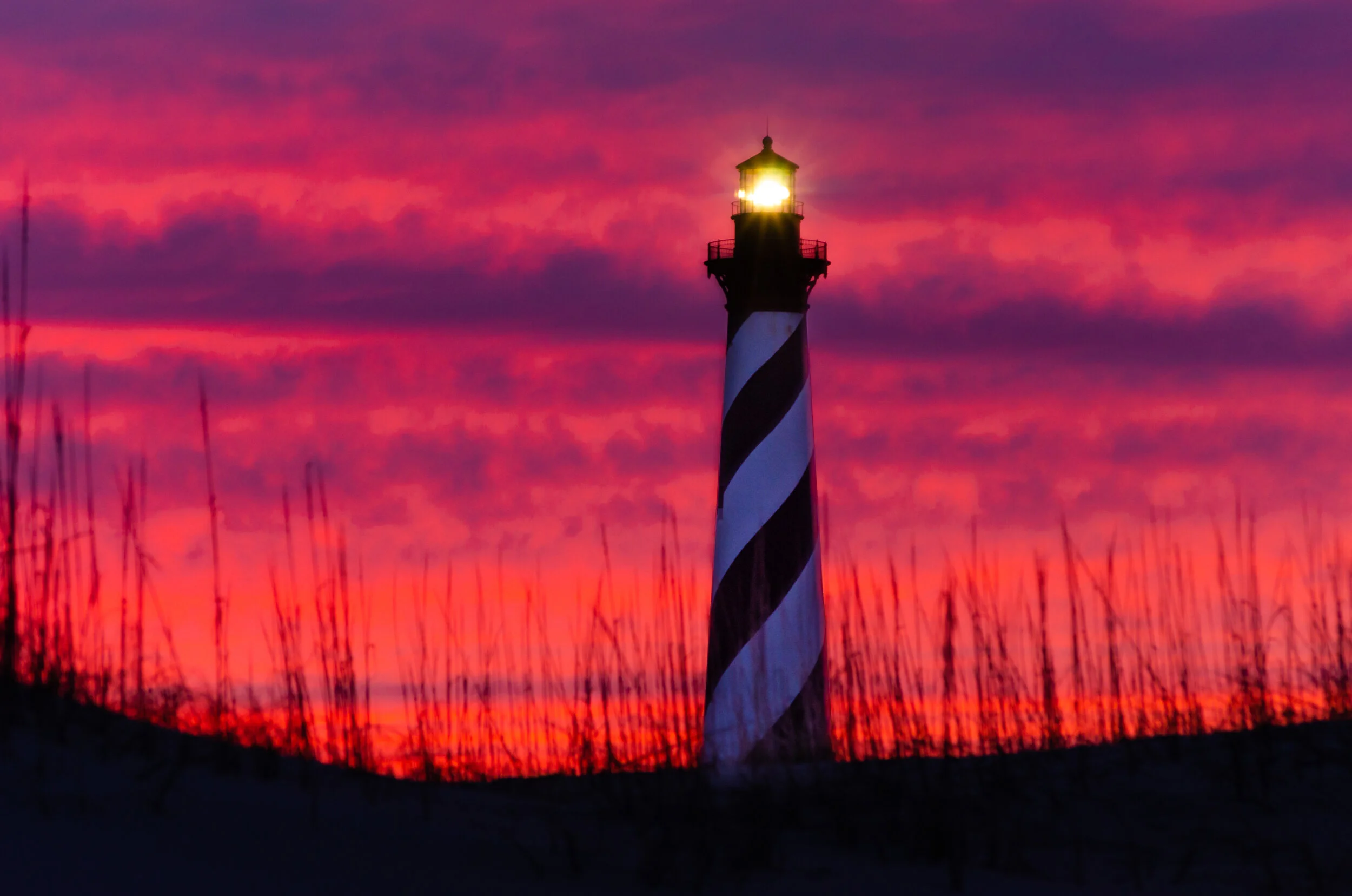 Cape Hatteras Lighthouse Sunset Red
