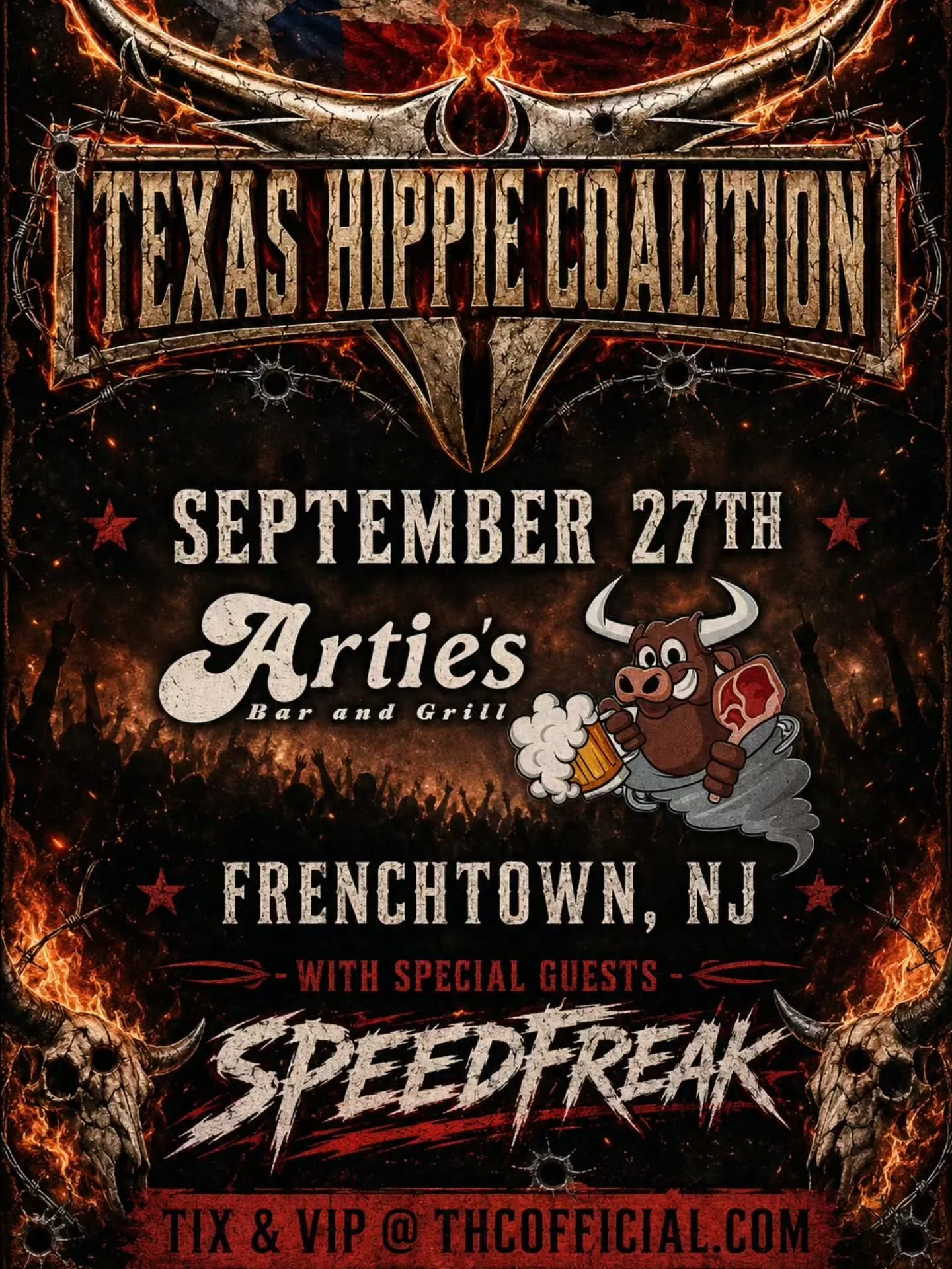 Frenchtown, NJ!

You are always a blast to hang with!

Come &amp; see us on 9/27 at @artiesbar with our fellas in @speedfreakmetal !

Tickets at www.thcofficial.com/tour