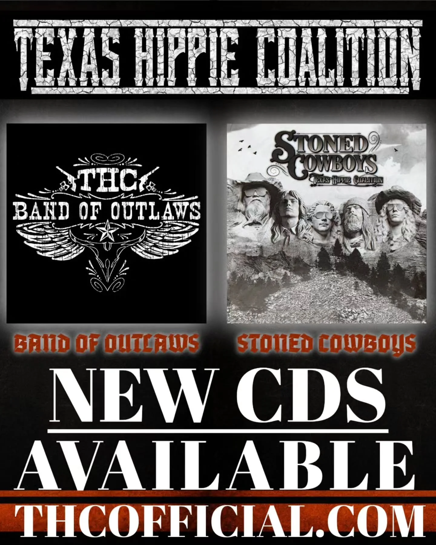 BAND of OUTLAWS 
STONED COWBOYS 

New Cds available &amp; ready to ship over at www.thcofficial.com/products