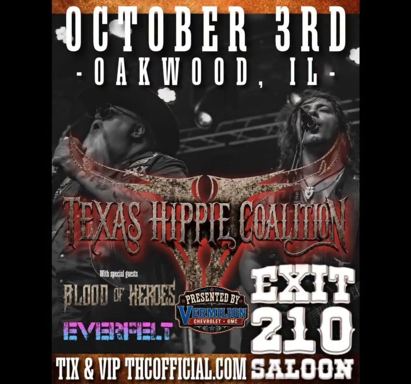 We're in Oakwood, IL tonight at @exit210saloon !

Come through Illinois!