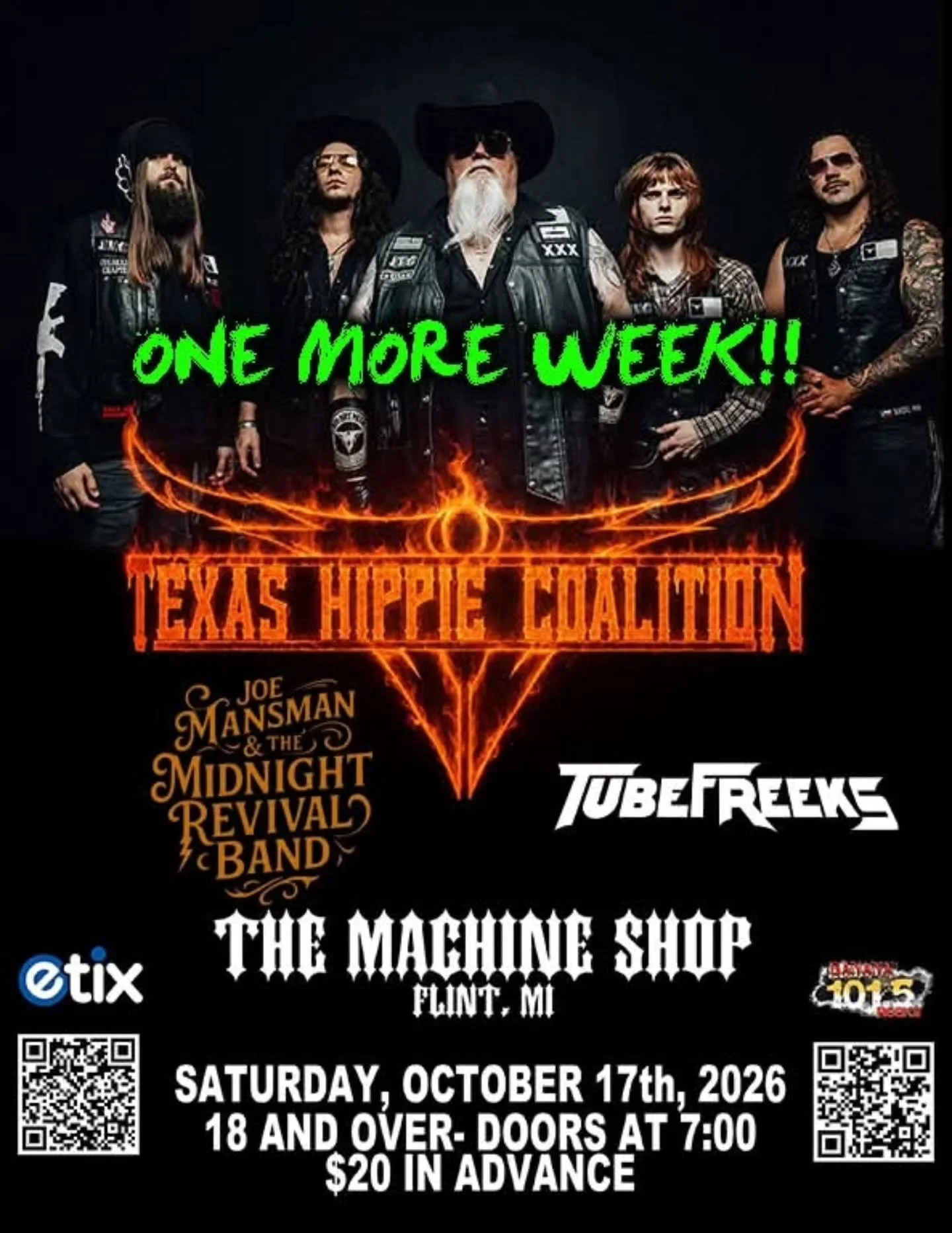 Flint, MI! Don't sleep on this show at @themachineshop on the 17th!! Let's sell it out!

https://etix.com/ticket/p/42966479/texas-hippie-coalition-18-flint-the-machine-shop-concert-lounge