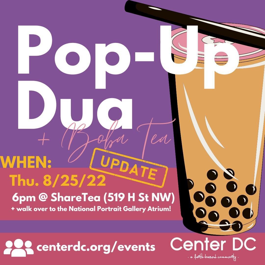 IT'S HAPPENING, inshaAllah! Finally, our rescheduled outing is going down this Thursday - It's always the right time to join!⁠
⁠
WHAT: Pop-Up Dua + Bubble Tea⁠
WHY: To get a quick spiritual boost, to pray/make dua about the things in your life, to en