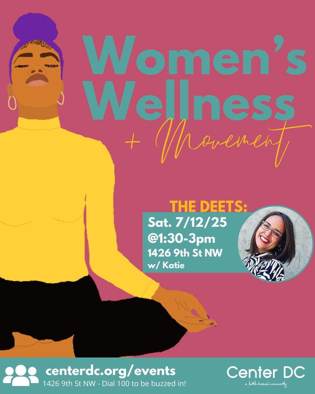 Join the sisterhood Saturday, July 12th @ 1:30pm for a special blend of movement, mindfulness, and delicious chai at Center DC this month!
🌟Body strengthening dances
🌟Stretching and yoga
🌟Meditation with optional dikhr
🌟Reflection and cha