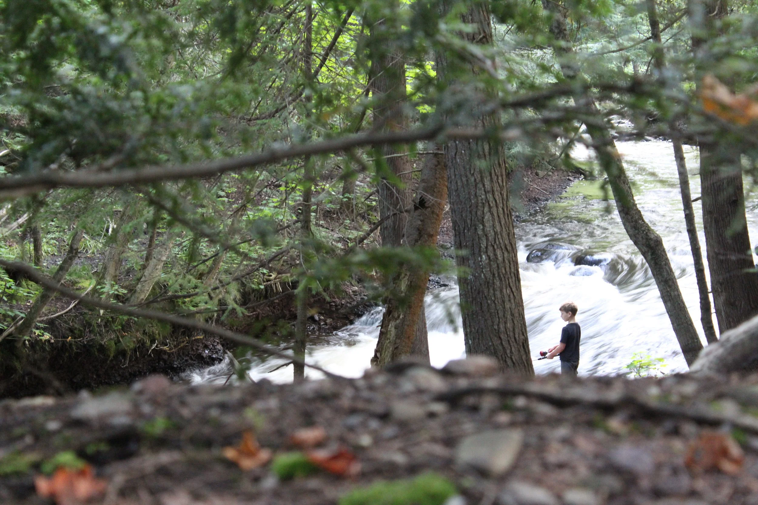 Spring hiking and waterfall adventure near Rippling River Resort in Marquette, Michigan