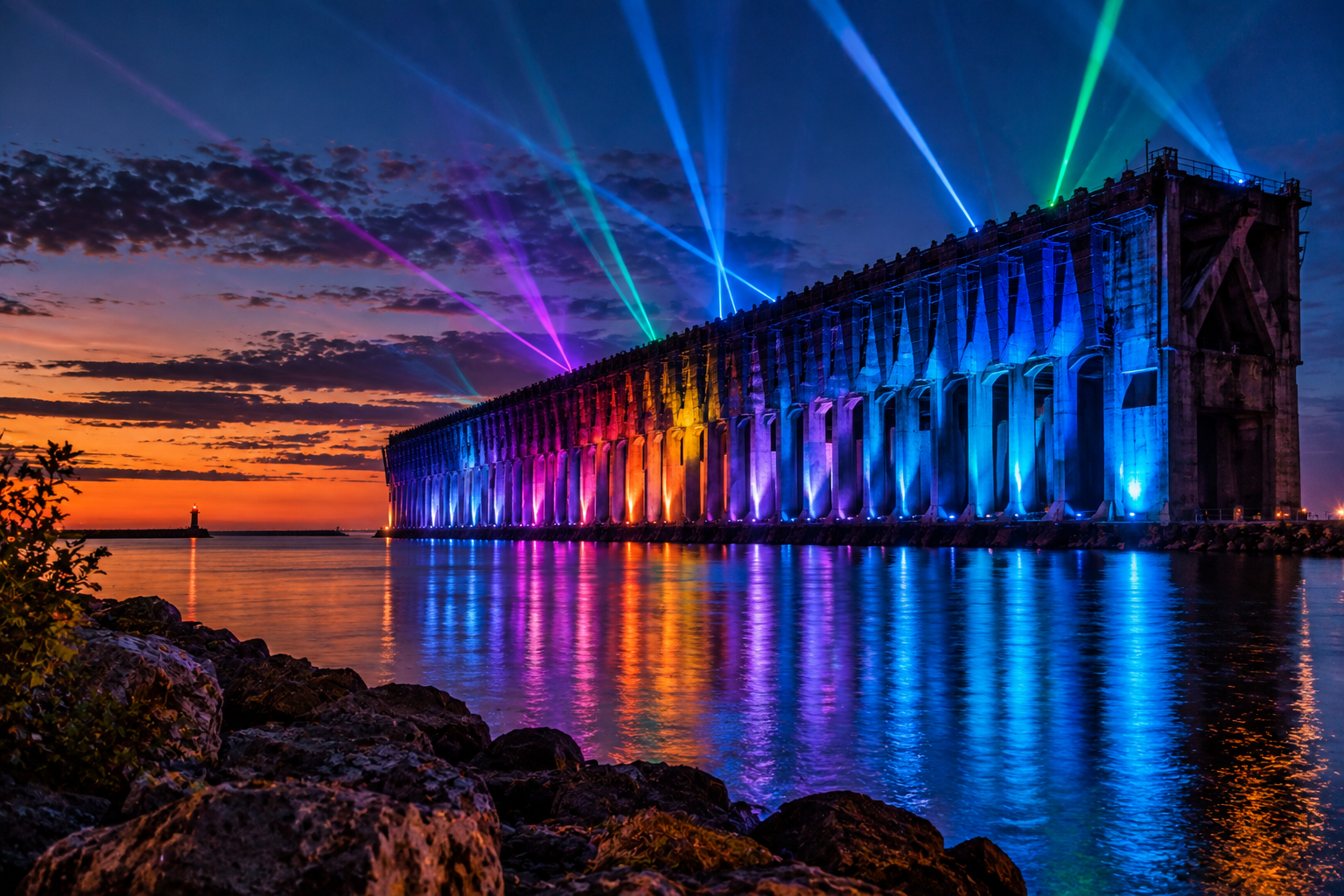 Lasers on the Ore Dock