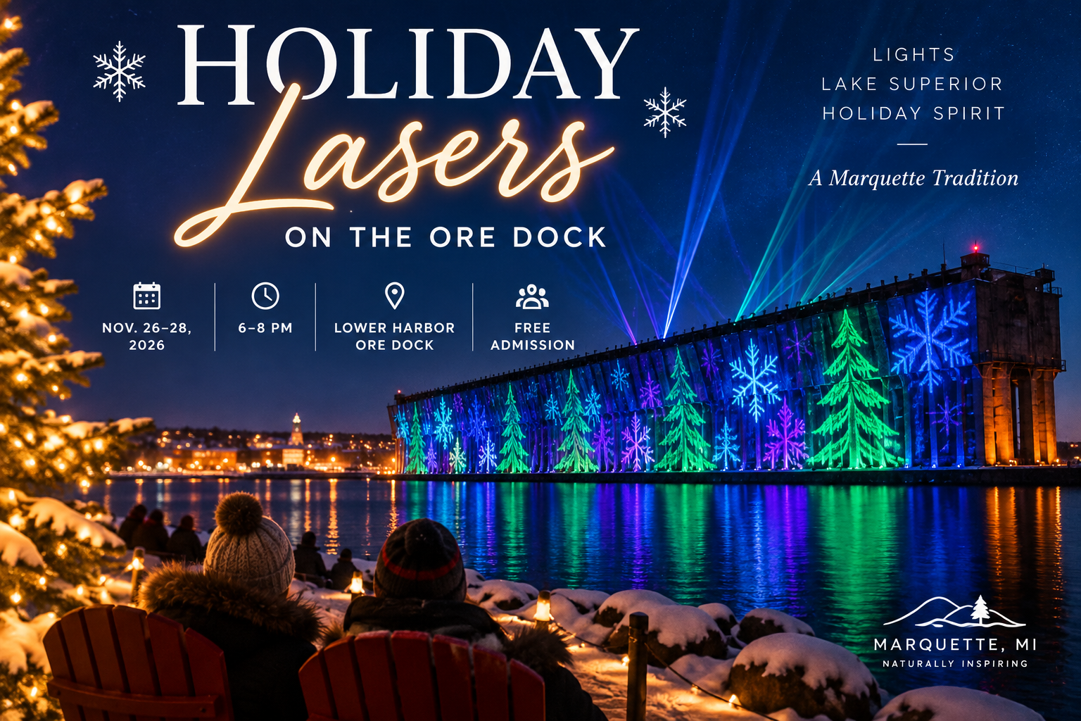 Holiday Lasers on the Ore Dock