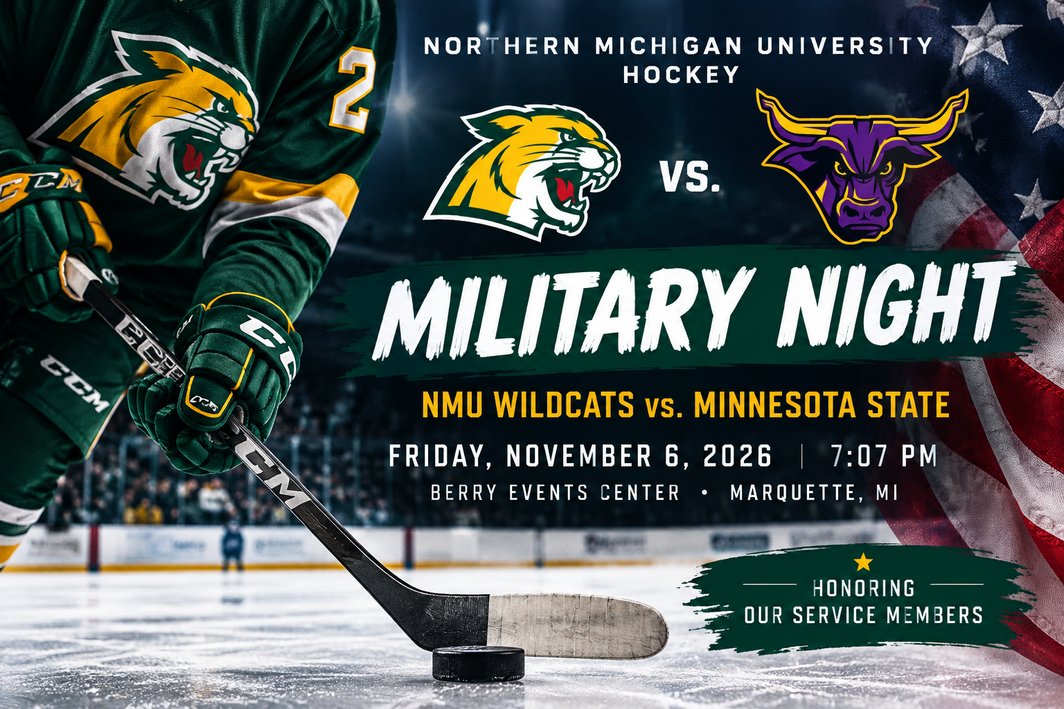NMU Hockey vs. Minnesota State – Military Night