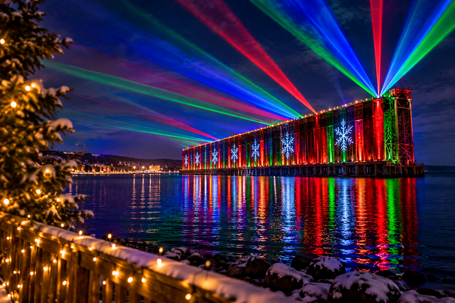 Holiday Lasers on the Ore Dock
