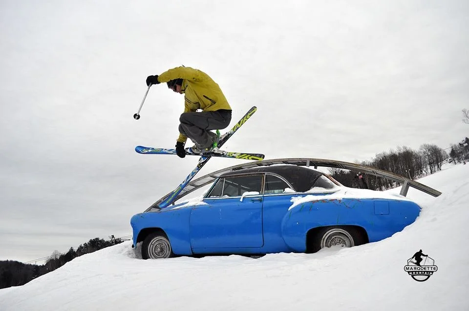 Skiing and snowboarding at Marquette Mountain near Rippling River Resort in Marquette, Michigan