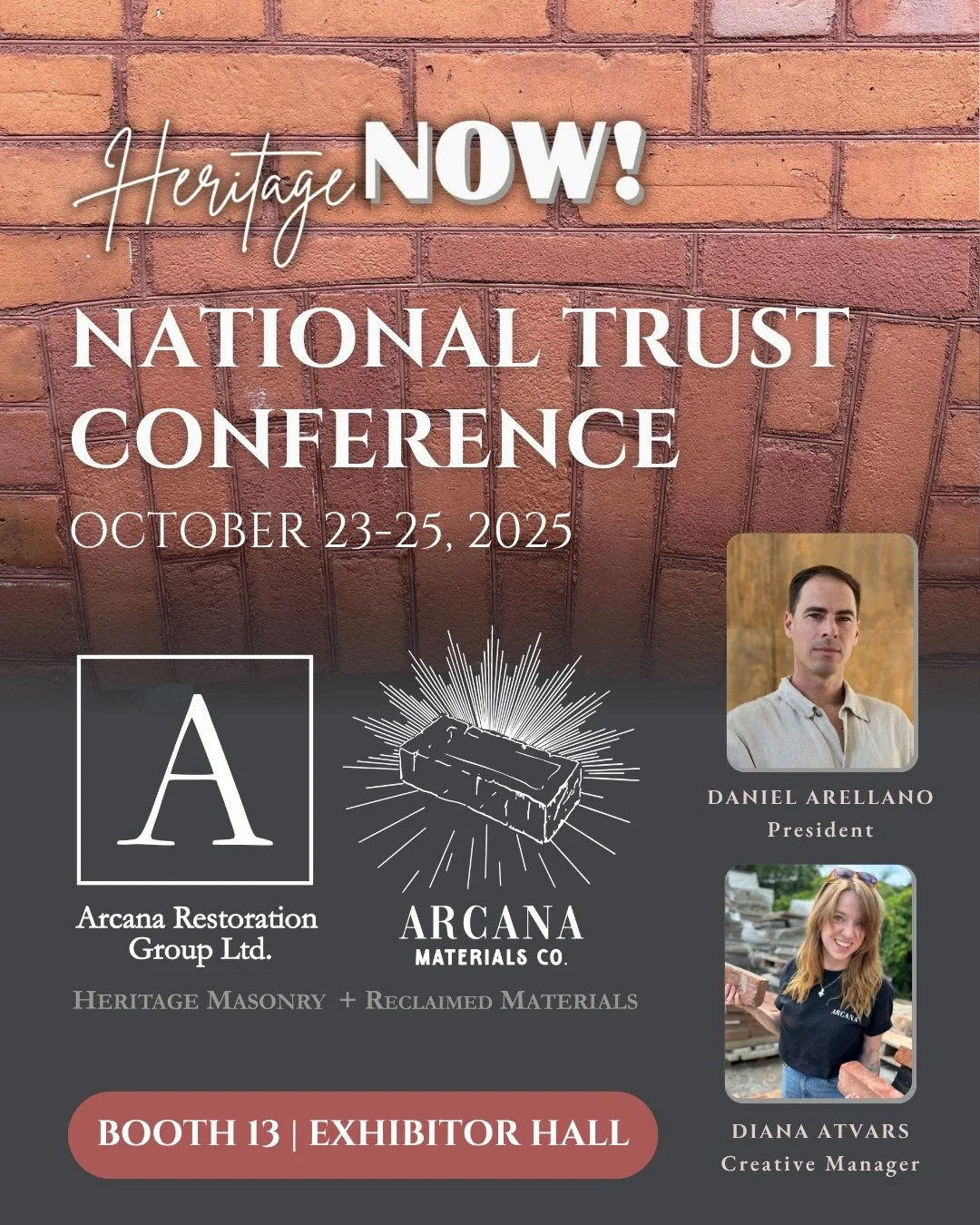 We&rsquo;re proud to be sponsoring a booth at this year&rsquo;s National Trust for Canada  @nationaltrustca Heritage Now! Conference in Halifax, and excited to meet fellow heritage enthusiasts later this week!

Come say hi to Daniel Arellano, CAHP &a