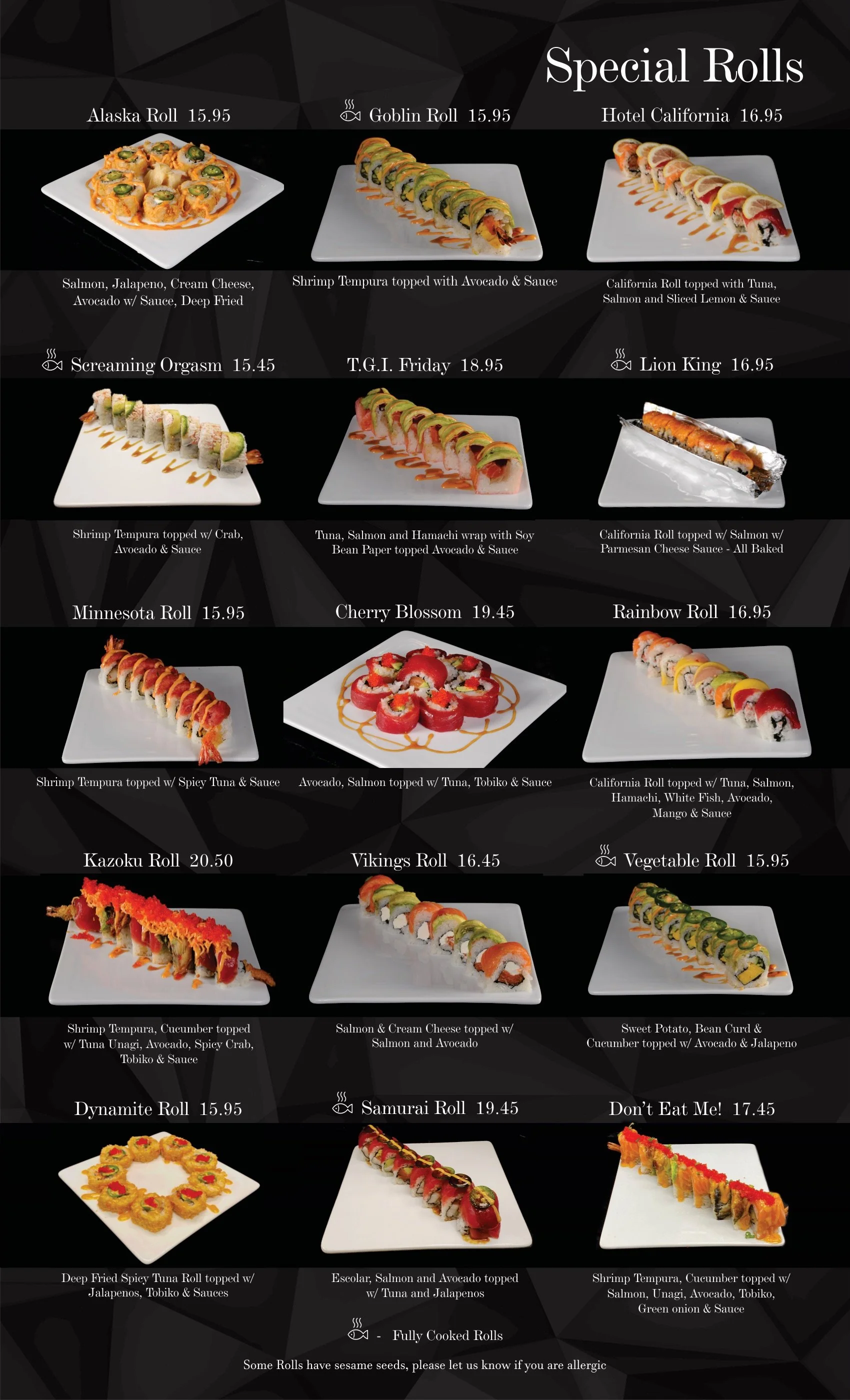 Menu — Kazoku Japanese Cuisine