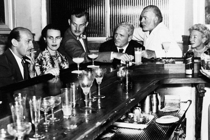 Bespoke Margaritas promoted on the cocktail menu at Bar Hemingway.