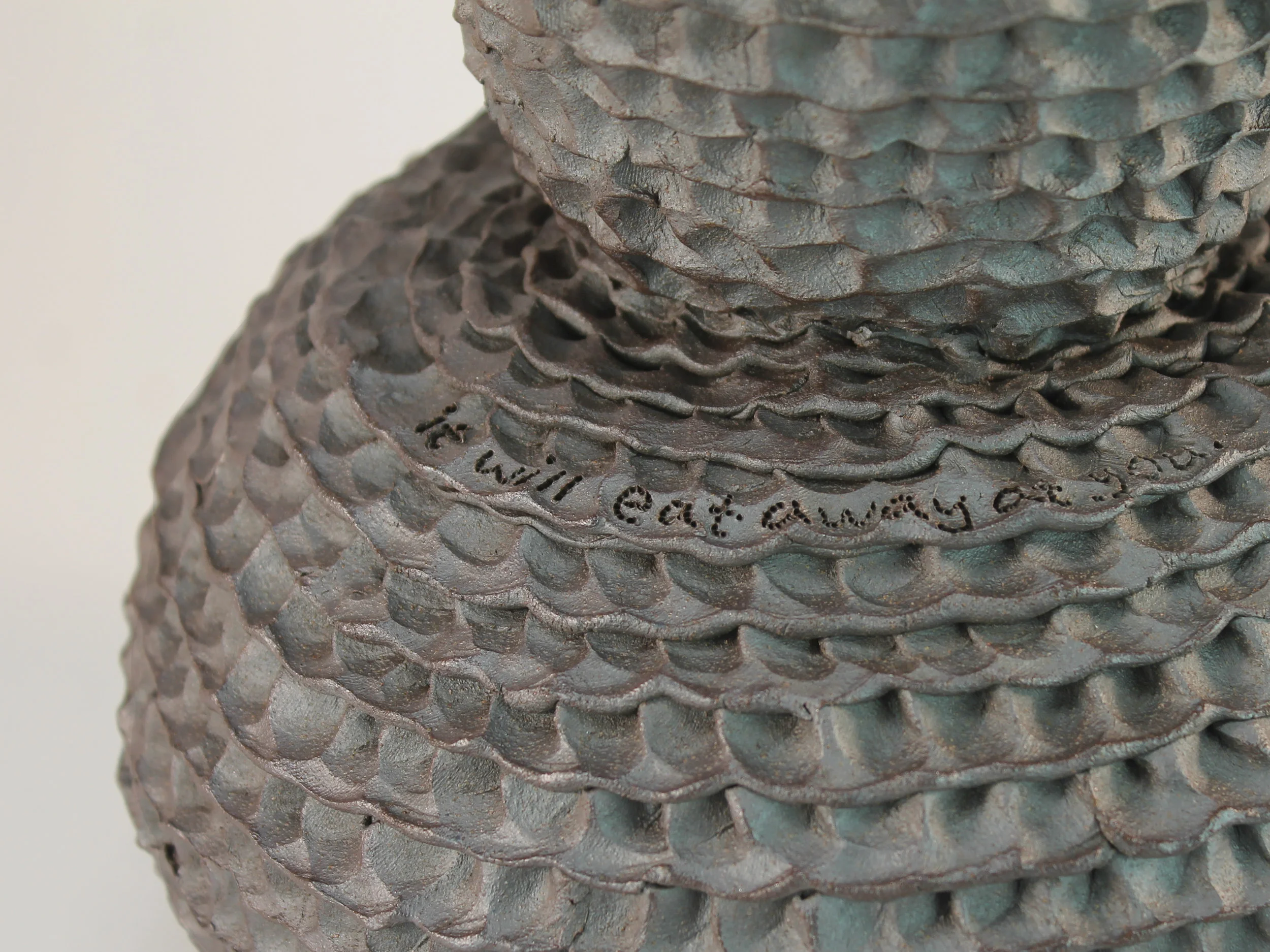   “It will eat away at you (Detail)”  2019 Stoneware 