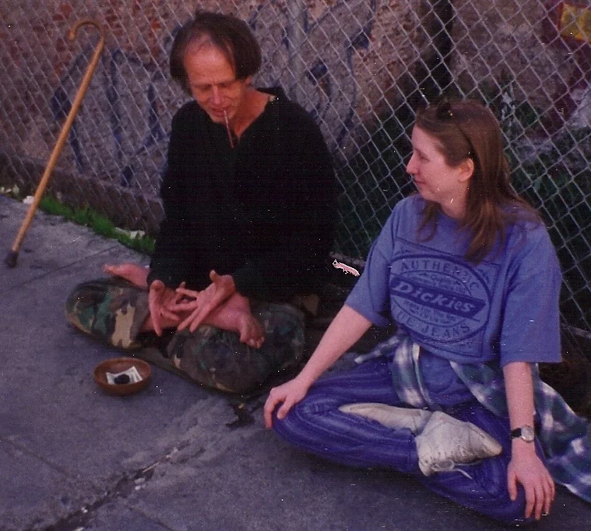 Stumbling upon Maxon Crumb and his begging bowl in San Francisco.