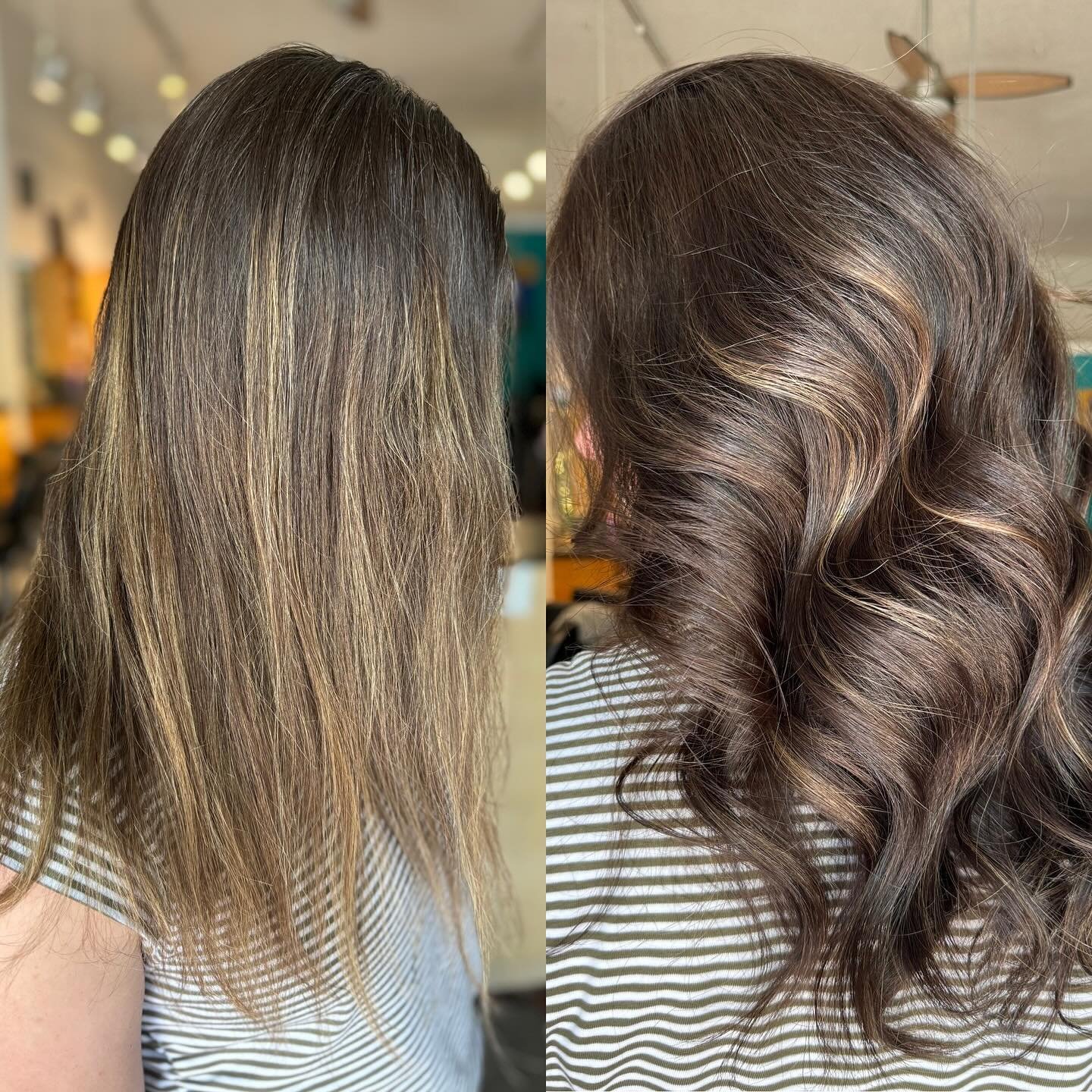 Loving the move towards chocolate rich color with natural highlights! Shiny hair goodness. #lindenhills #chocolatehair #brunette #minneapolishairstylist #minneapolis #naturalhaircolor @sagewellnessandnutrition