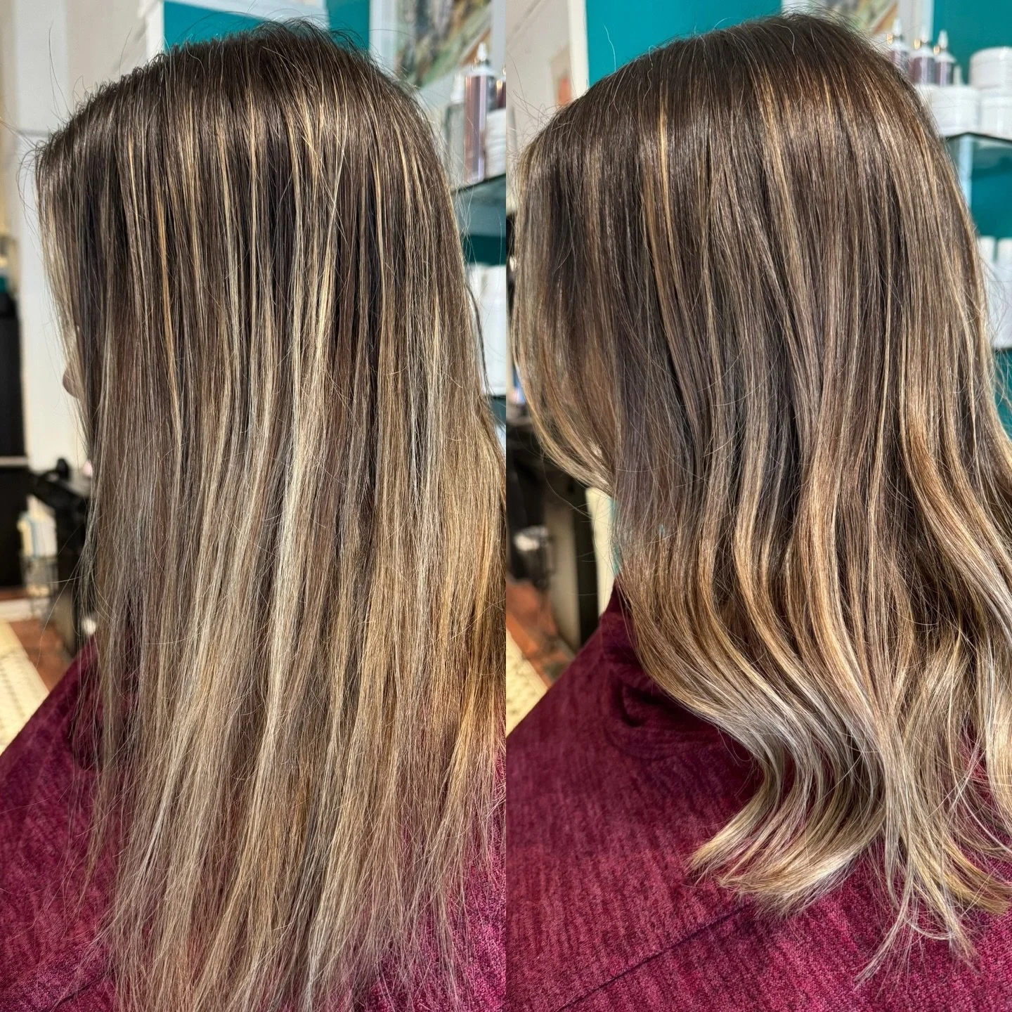 This client usually comes in about 3 times a year for highlights and lowlights to softly blend her grays 🤍
This time, we switched it up for winter and went lowlights only, tipped the ends slightly lighter, and added a soft money piece for brightness