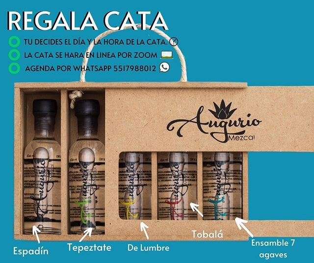 Regala una CATA PERSONALIZADA‼️🥃
.
➡️ Pide un kit para ti o para la persona que quieras y se lo llevamos hasta su casa 🏠 .
➡️ Agenda el d&iacute;a y la hora que prefieras para recibir la cata en l&iacute;nea por ZOOM💻
.
➡️ Aprende y prueba todos n