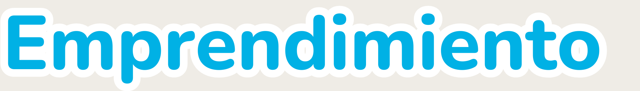 The word 'Emprendimiento' written in large, bold, blue letters on a light background.