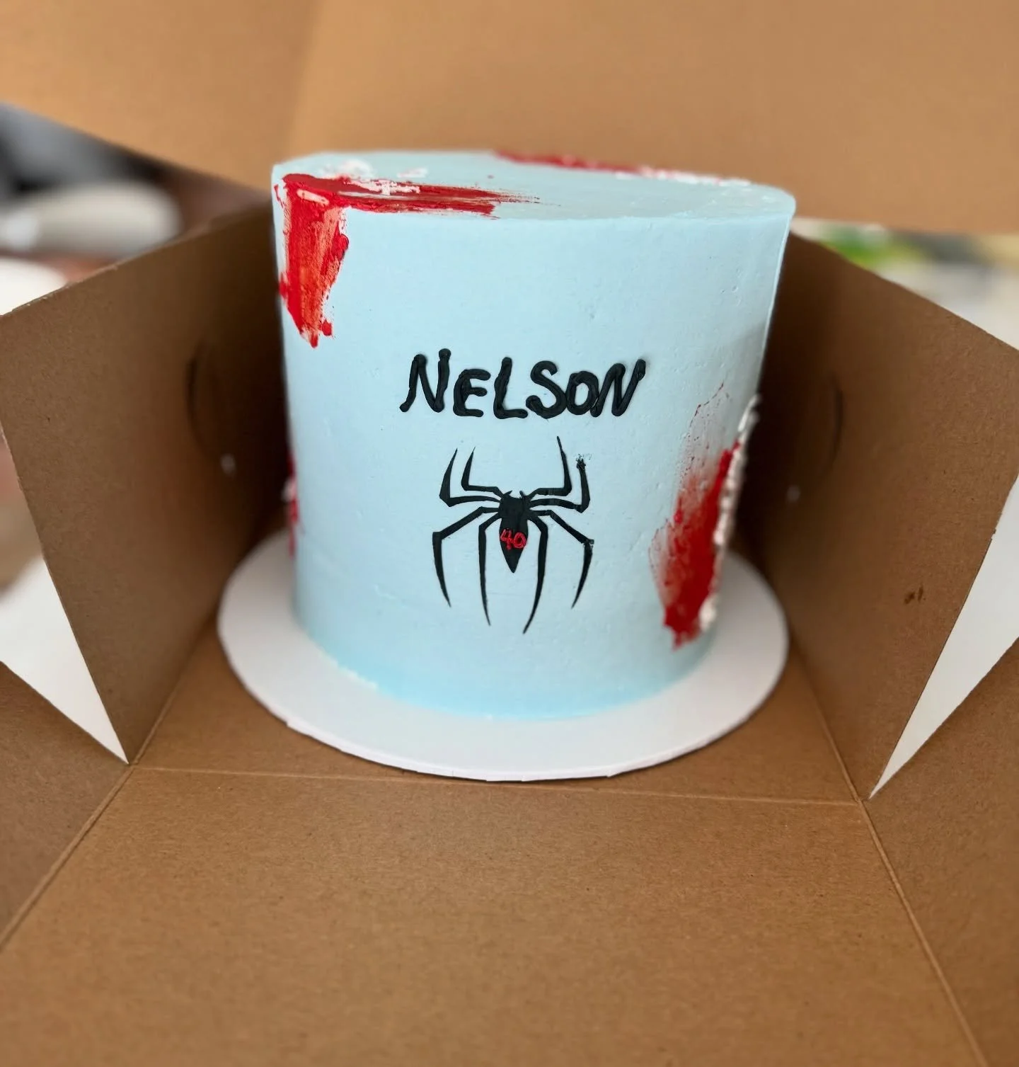 Nelson&rsquo;s 40th 🕷️ 
.
.
.
.
.
#spiderman #spidermancake #40 #40thbirthdaycake #cake #cakes #cakesofinstagram #cakestagram #cakesofinsta #cakesofig #cakedecoration #cakesdaily #cakeofinstagram #buttercream #buttercreamfrosting #buttercreamcake #b