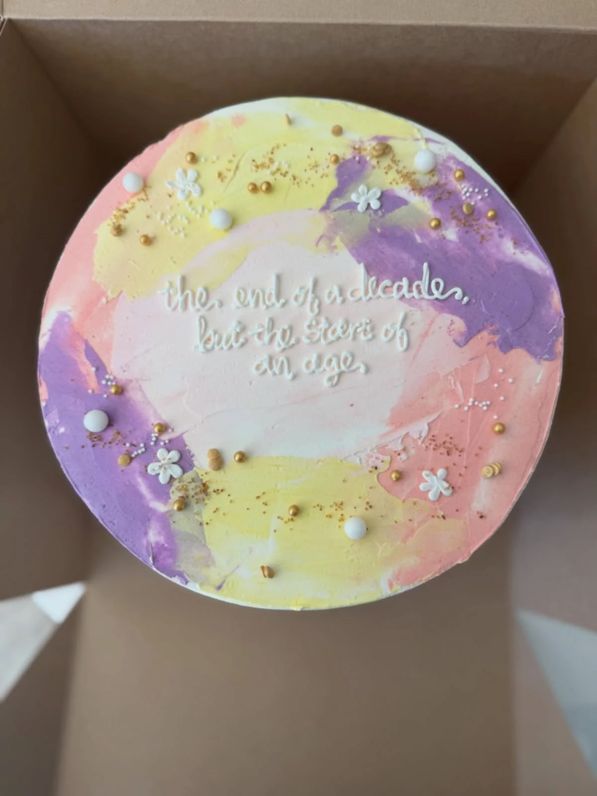 The end of a decade, but the start of an age ✨
.
.
.
.
.
#birthdaycake #taylorswift #buttercream #watercolor #cake