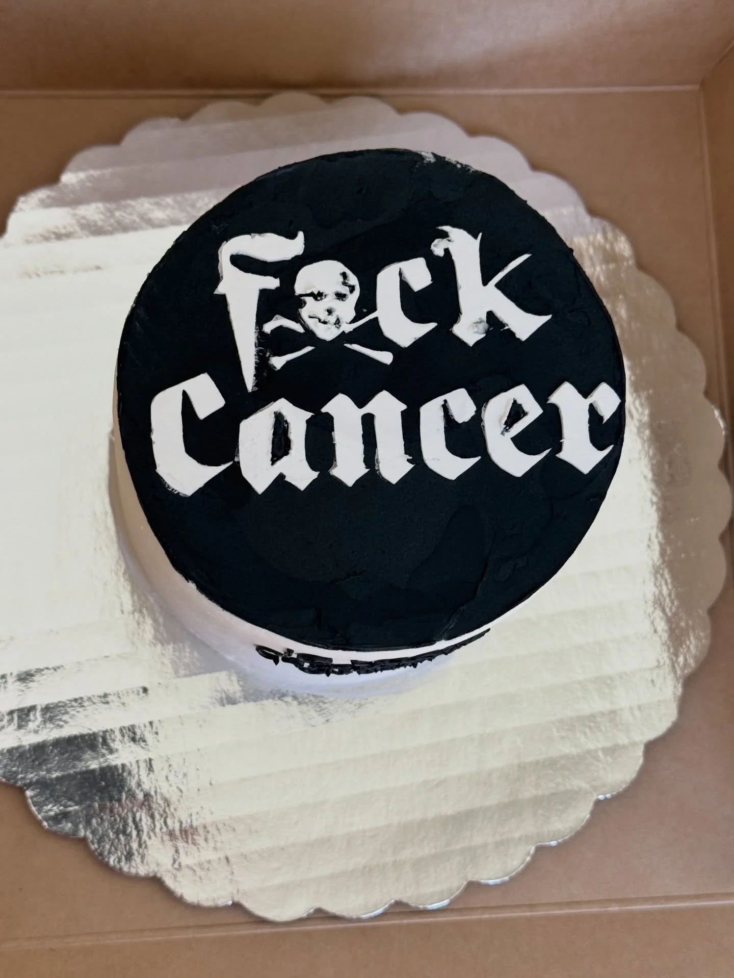 🖕🏻I look forward to making this milestone cake each year! 
.
.
.
.
.
#fuckcancer #cake #buttercream #cancerfree #celebrateeverything
