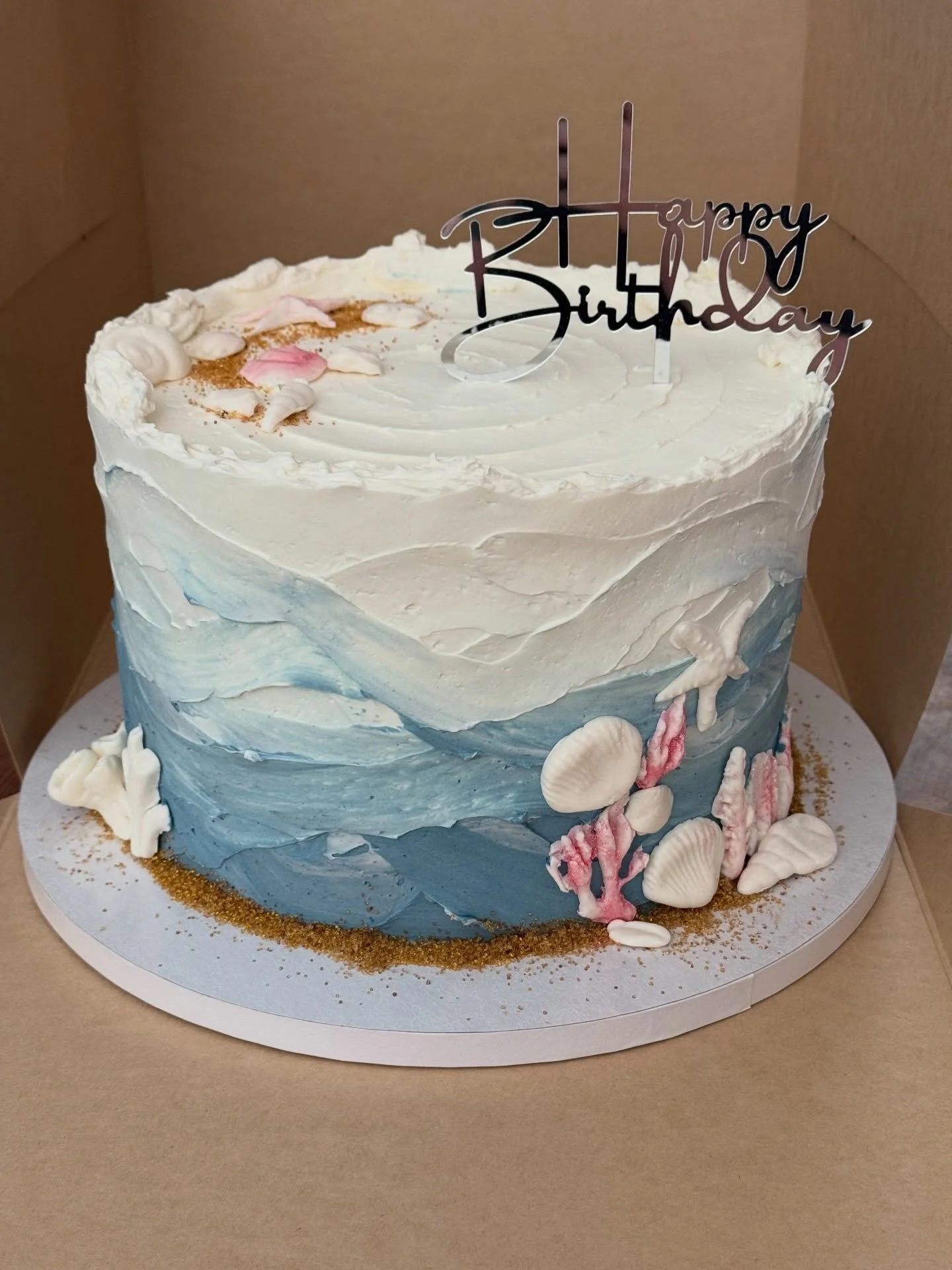 🌊🐚
.
.
.
.
.
#happybirthday #cake #buttercream #minicupcakes #seashells