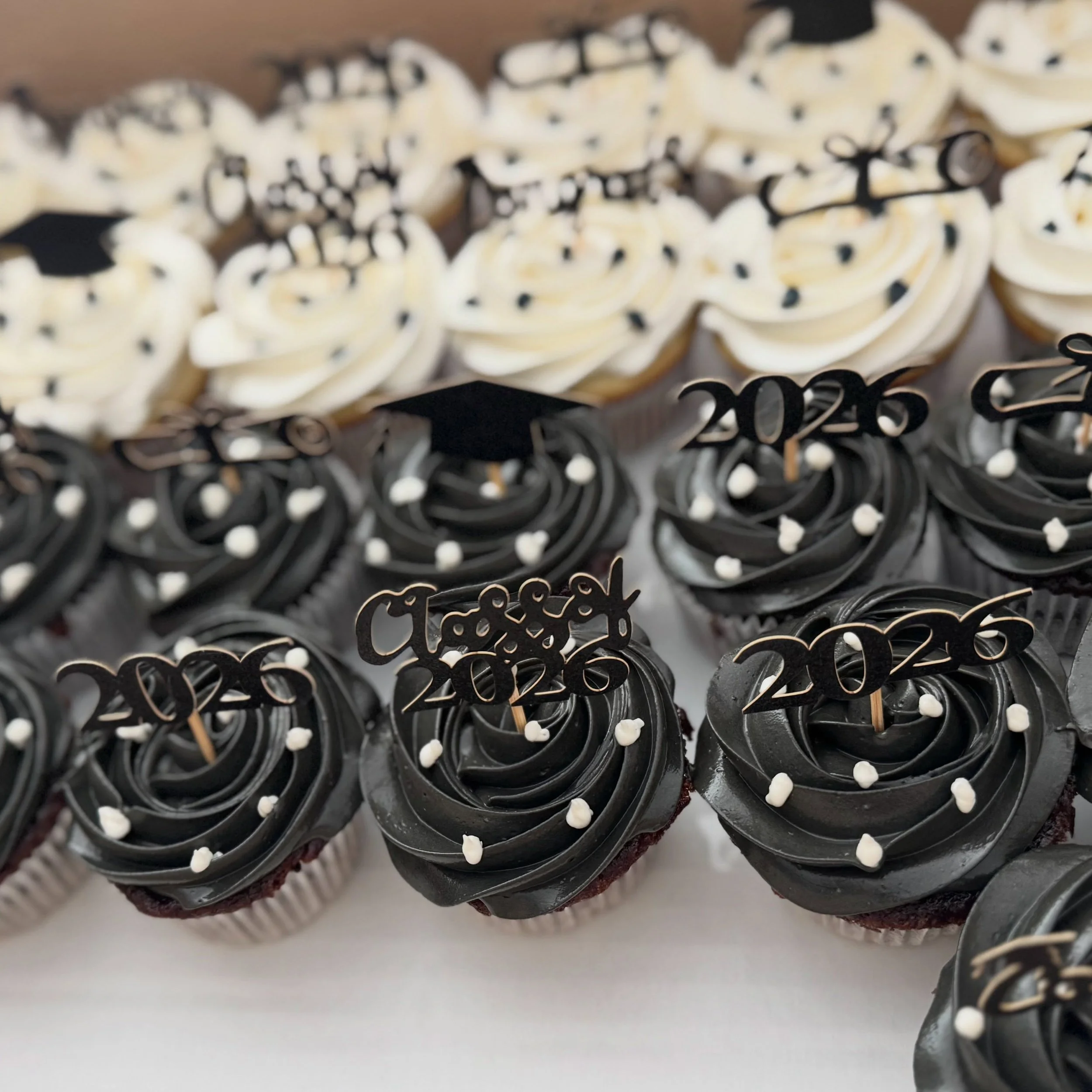 👩&zwj;🎓👨&zwj;🎓🎓🧁
.
.
.
.
.
#graduation #classof2026 #cupcakes #buttercream #cupcaketoppers