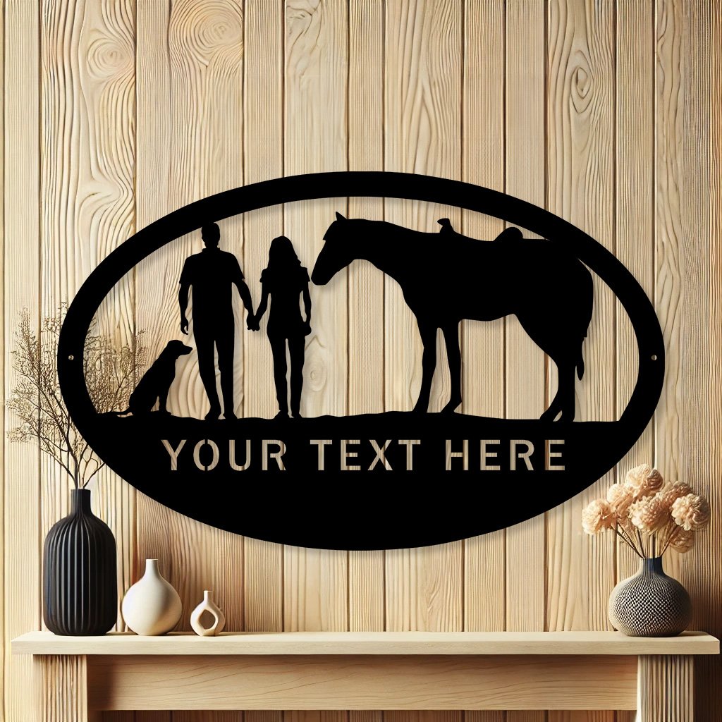 Personalized Family Ranch Sign | Rustic Metal Wall Art for Home