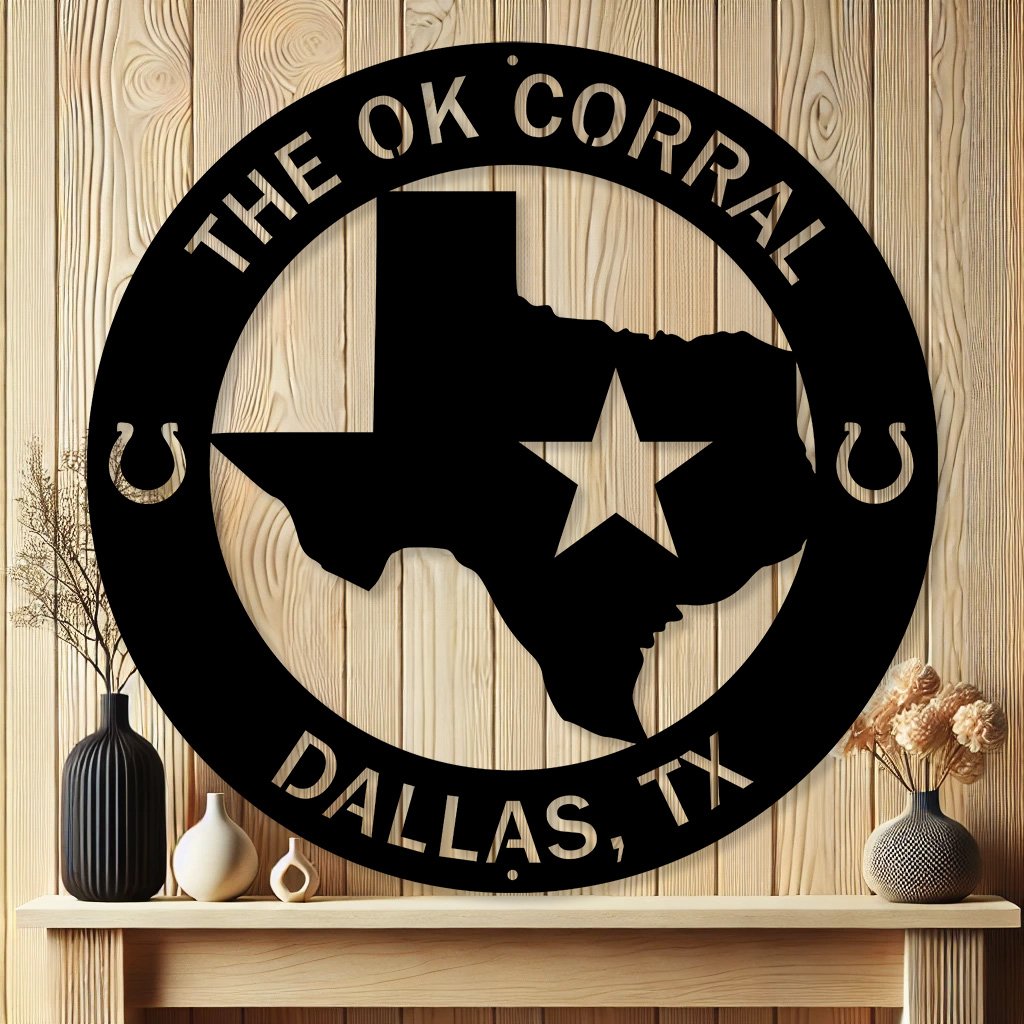 State of Texas Personalized Ranch Sign | Texas State Home Decor