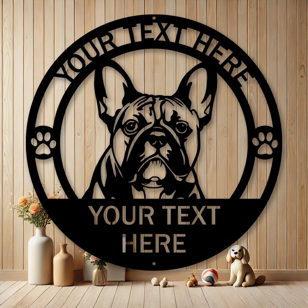 Personalized French Bulldog Metal Sign | Custom Dog Breed Gifts